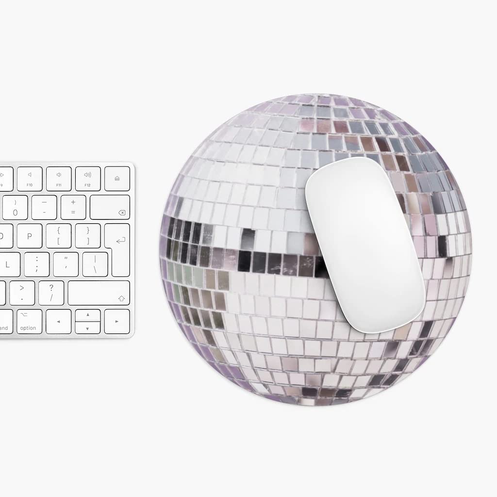 Disco Ball Mouse Pad - Non-Slip Round Gaming Mouse Mat for PC & Laptop, Funny Office Desk Accessory for Women & Men - Perfect for Work, Gaming & Home Decor