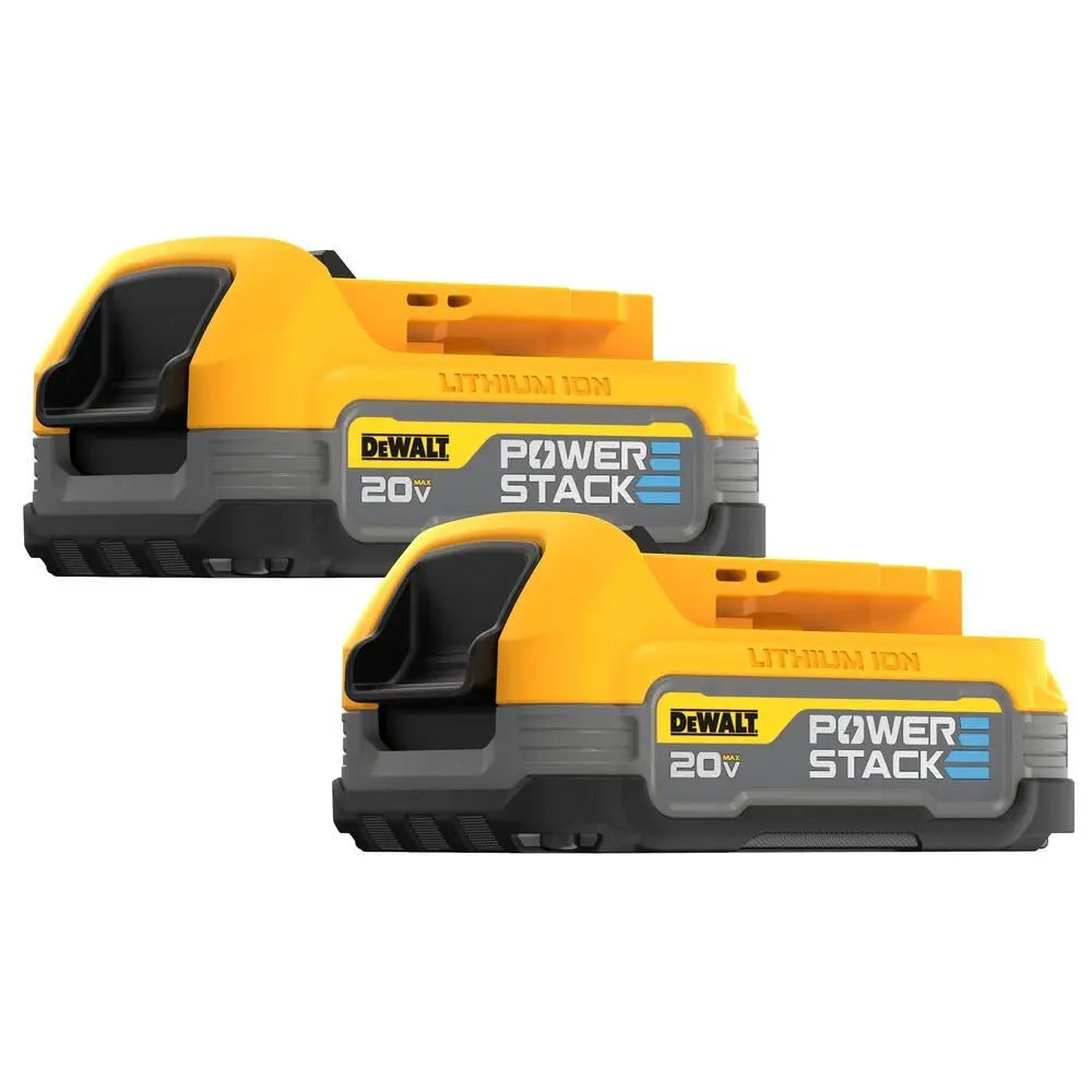 DEWALT DCBP034 20V MAX POWERSTACK Compact Battery 2-Pack - High Performance Lithium-Ion Battery for DEWALT Power Tools - Perfect for Drilling, Sawing & Construction Projects