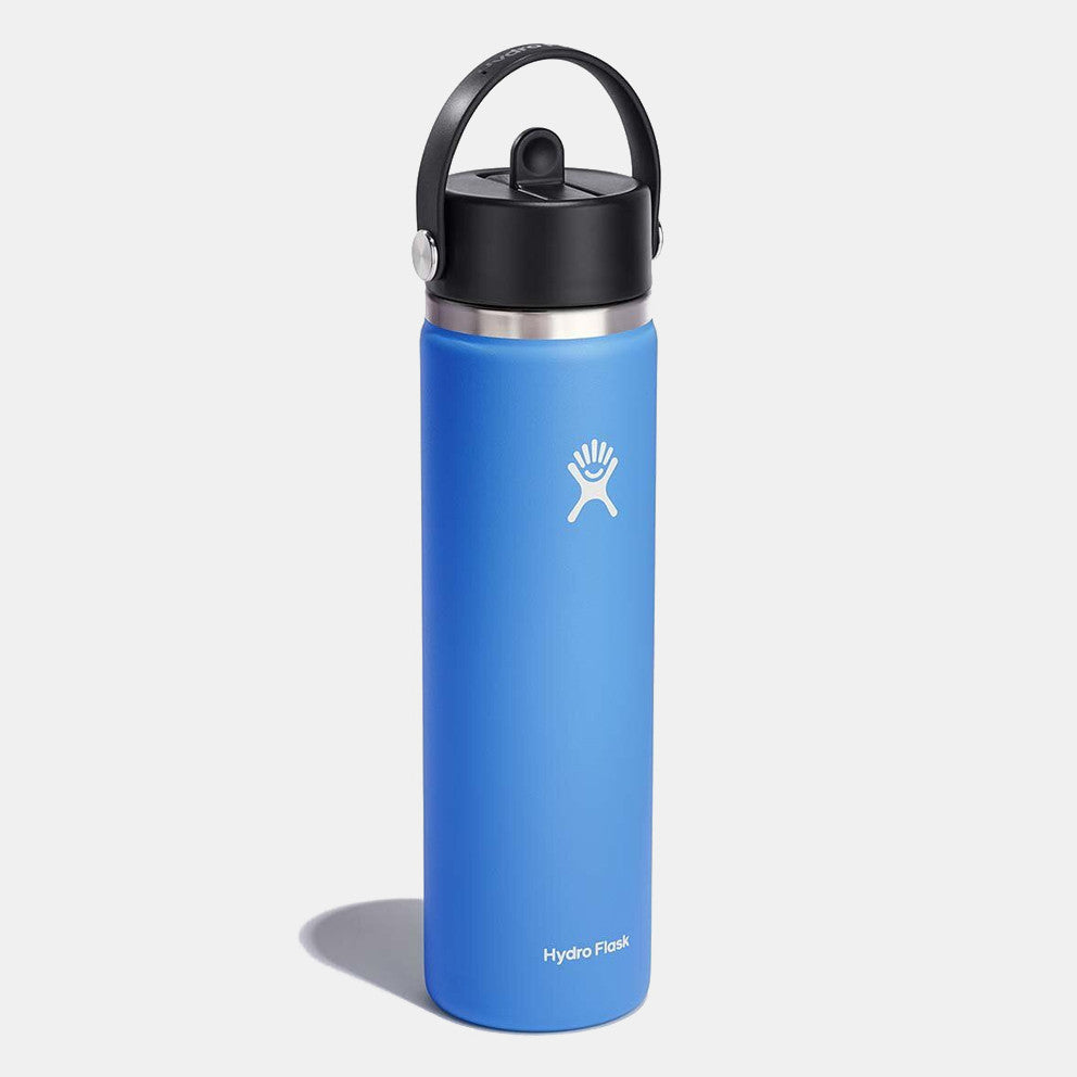24 Oz Wide Flex Straw Tumbler with Lid - Insulated Stainless Steel Water Bottle for Hot & Cold Drinks - Leakproof Travel Mug for Gym, Office & Outdoor Activities