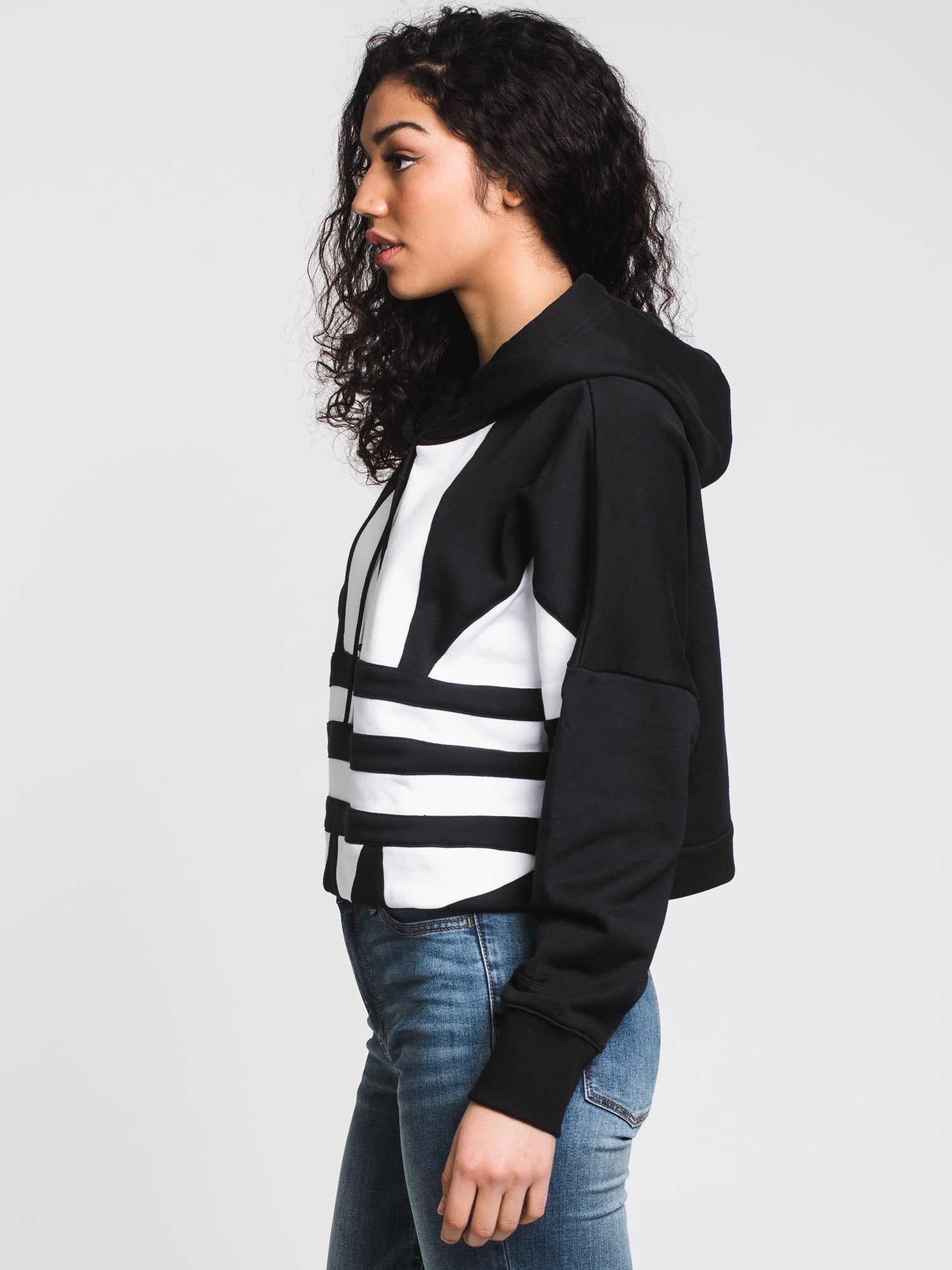 Adidas Women's Crop Pullover Hoodie with Large Logo - Clearance Sale - Perfect for Gym, Running & Casual Wear