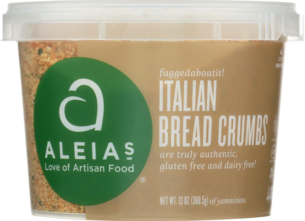 Aleia's Gluten Free Italian Style Bread Crumbs - 13 oz | Panko Alternative for Chicken, Fish & Meat Coating | Perfect for Baking, Frying & Italian Recipes