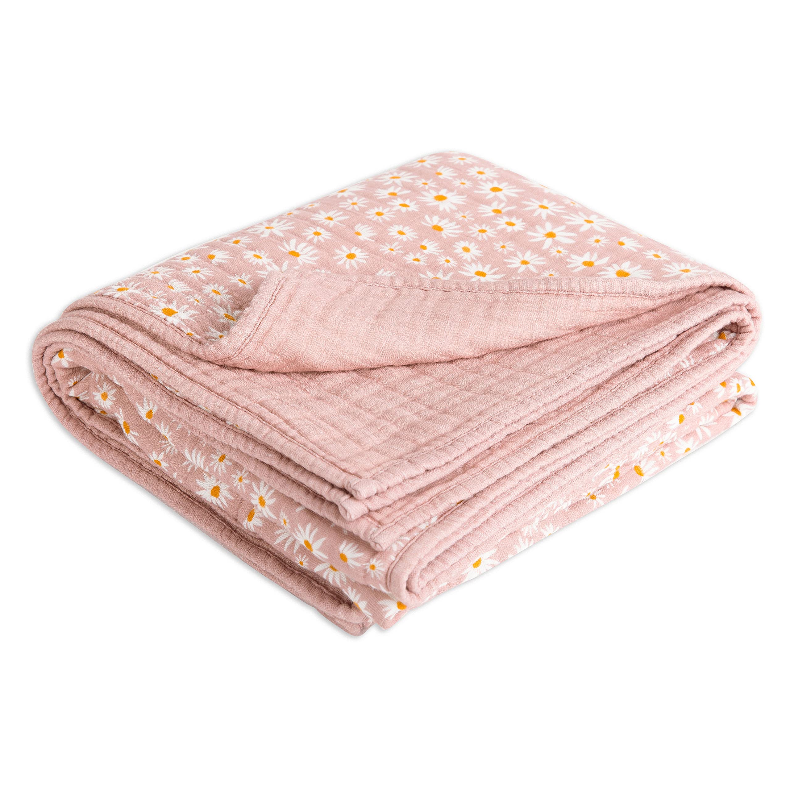 Babyletto 100% Organic Cotton Quilt - GOTS Certified 3-Layer Ultra Soft Breathable Muslin Blanket for Babies | Nursery, Swaddling & Stroller Use