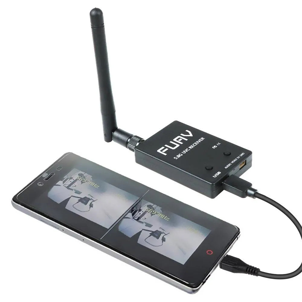 5.8G 150CH FPV Receiver with UVC Video & OTG Support - Compatible with Android Smartphones, PC Monitors - Ideal for Drone Racing, Aerial Photography, and FPV Flying