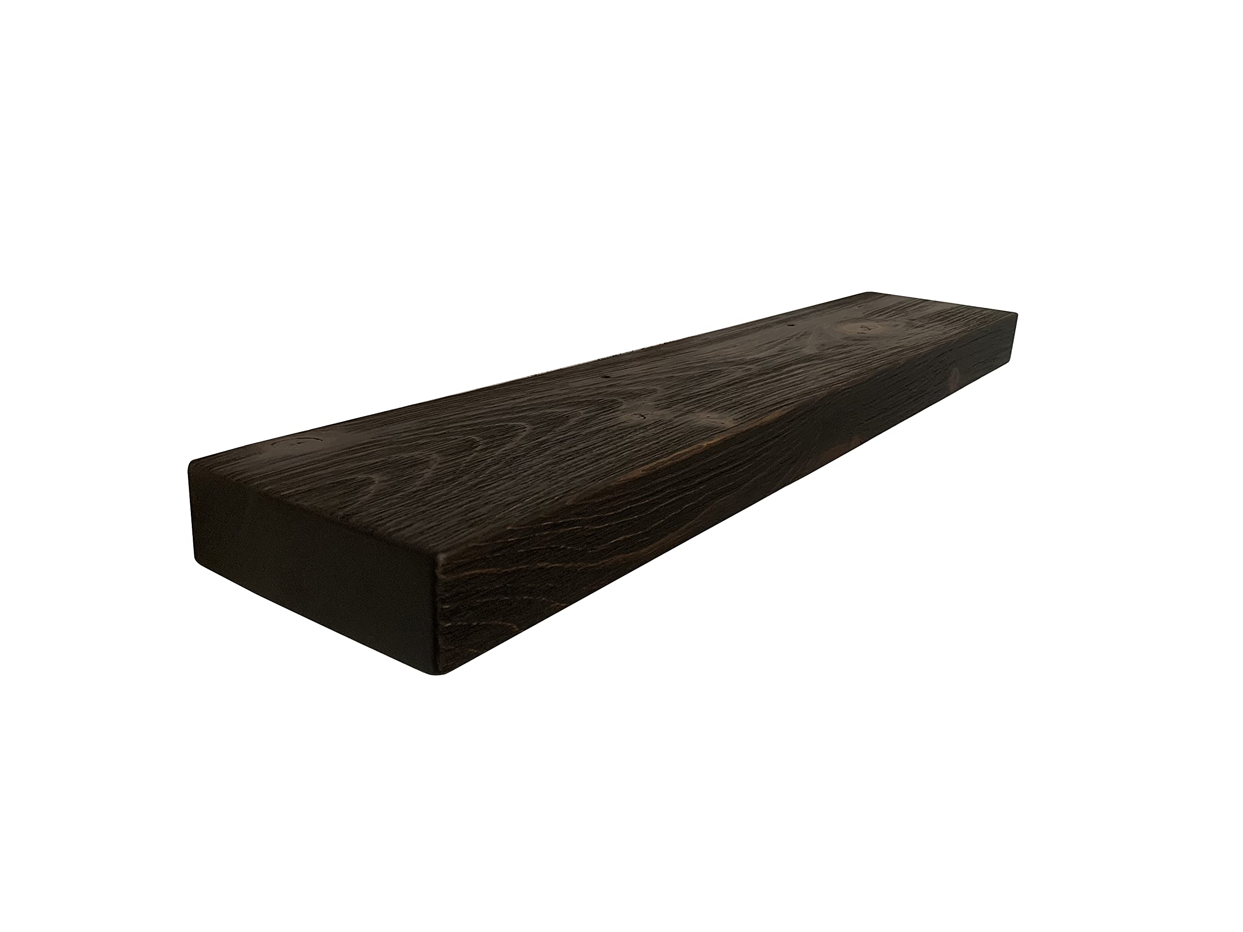Joel's Antiques - 72 Inch Natural Wood Floating Shelves for Wall - Heavy Duty Rustic Fireplace Mantel & Bookshelf - Mocha 72x8x2 in - Perfect for Living Room, Bedroom & Home Office Decor