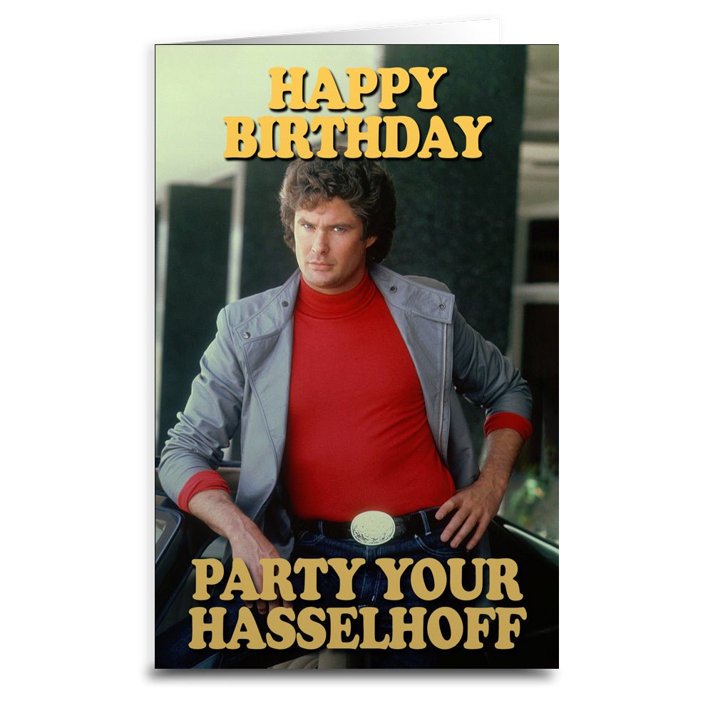 Funny David Hasselhoff Birthday Card - Hilarious Baywatch Themed Greeting Card for Fans | Perfect Gift for Hoff Lovers, Beach Party Invitations & 80s Theme Celebrations