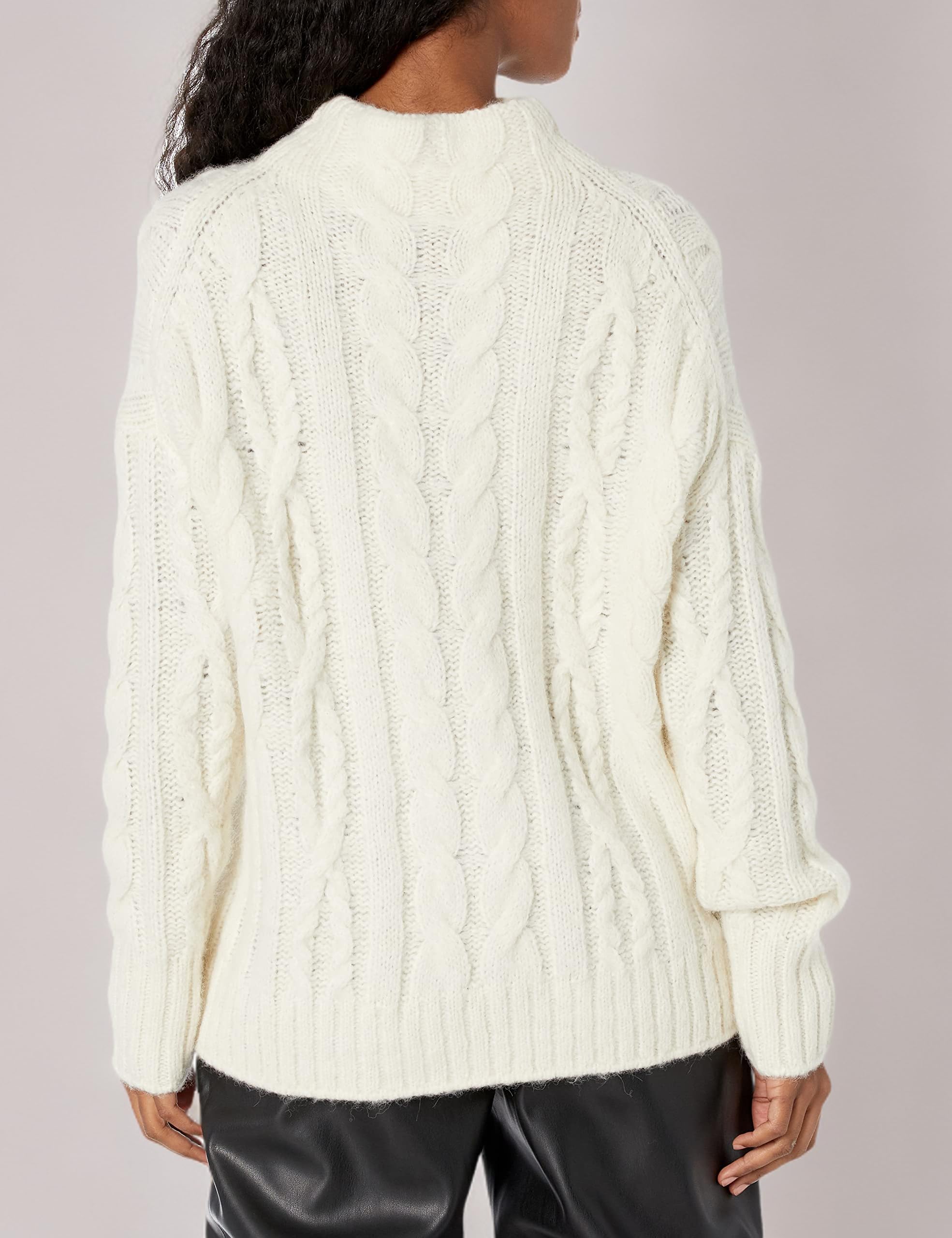 Vince Women's Braided Cable Funnel Neck Sweater | Soft Knit Pullover for Fall & Winter | Perfect for Office Wear, Casual Outfits & Holiday Gatherings
