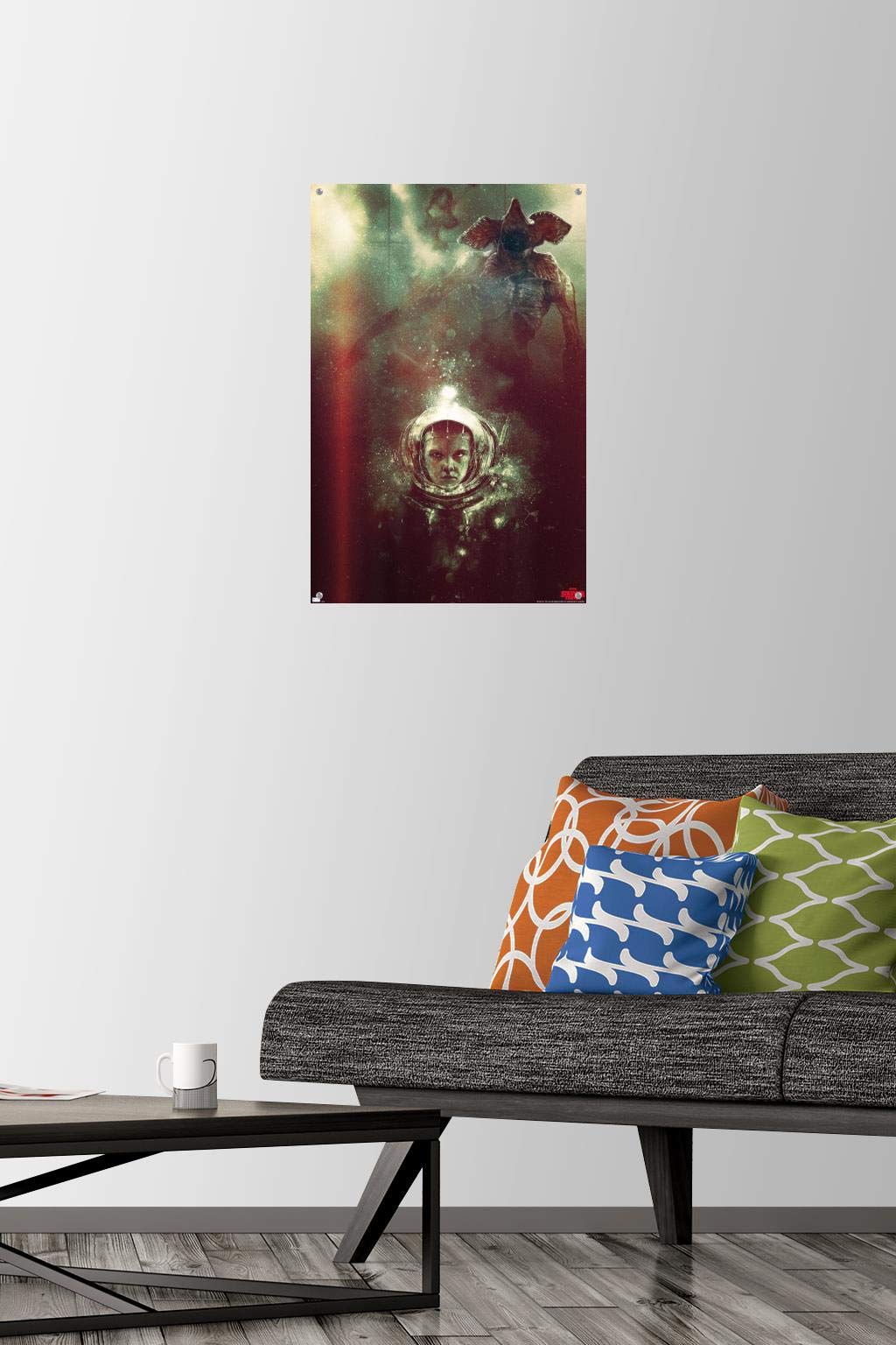 Stranger Things Underwater Wall Poster with Push Pins - Netflix TV Show Decor for Bedroom, Office & Dorm Room