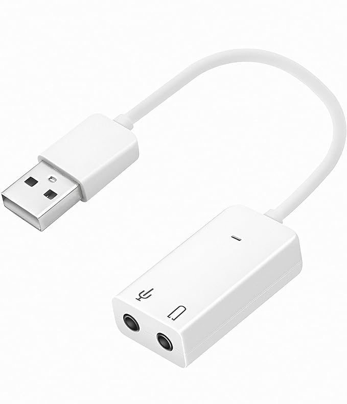 VYAR USB Sound Card 7.1 Channel External Audio Adapter with 3.5mm Headphone & Mic Jack - High Quality Stereo Sound Card for PC, Laptop, Gaming, Streaming & Music Production