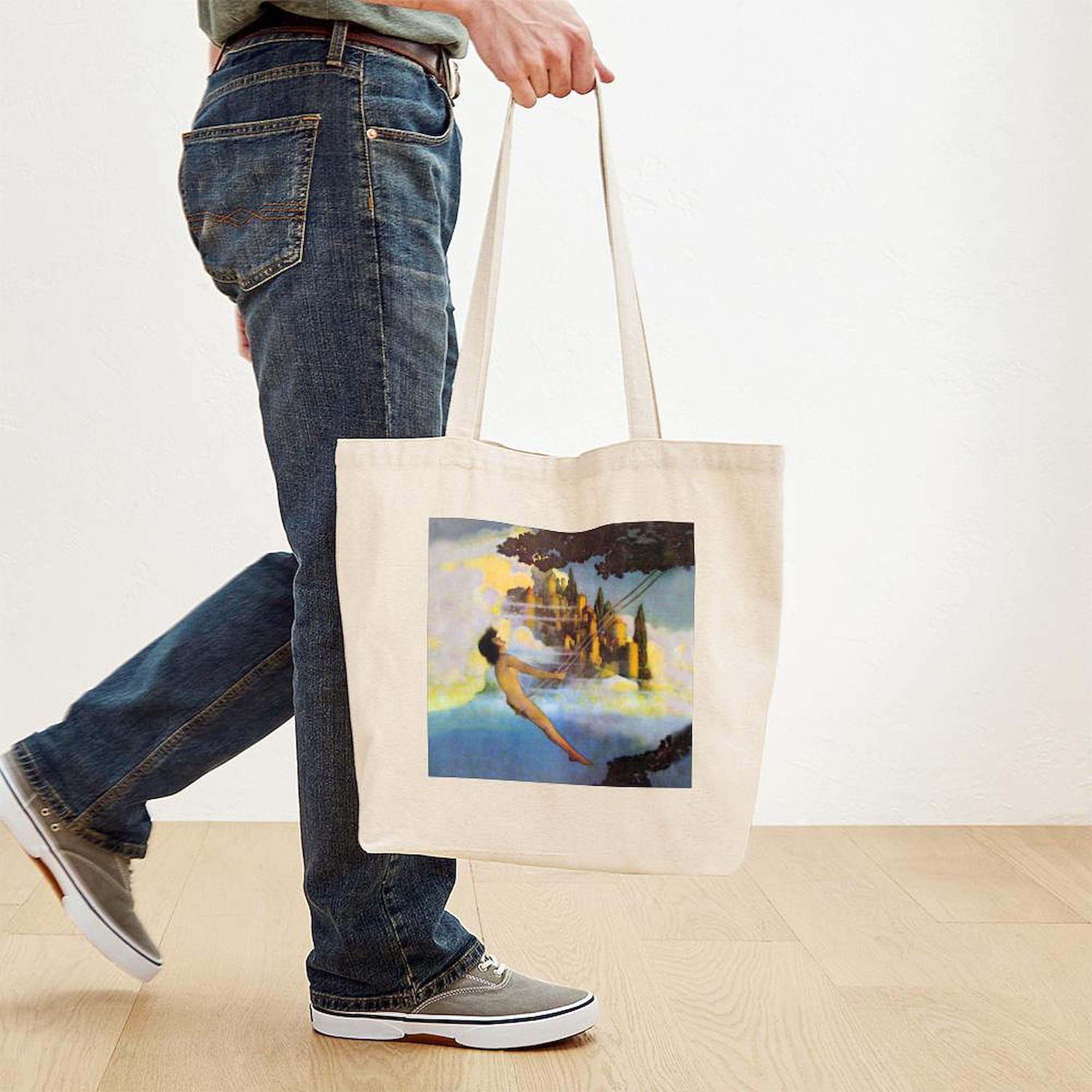 Maxfield Parrish Dinky Bird Canvas Tote Bag - Natural Reusable Shopping Bag for Groceries, Beach & Daily Use | Eco-Friendly Cotton Tote with Artistic Design