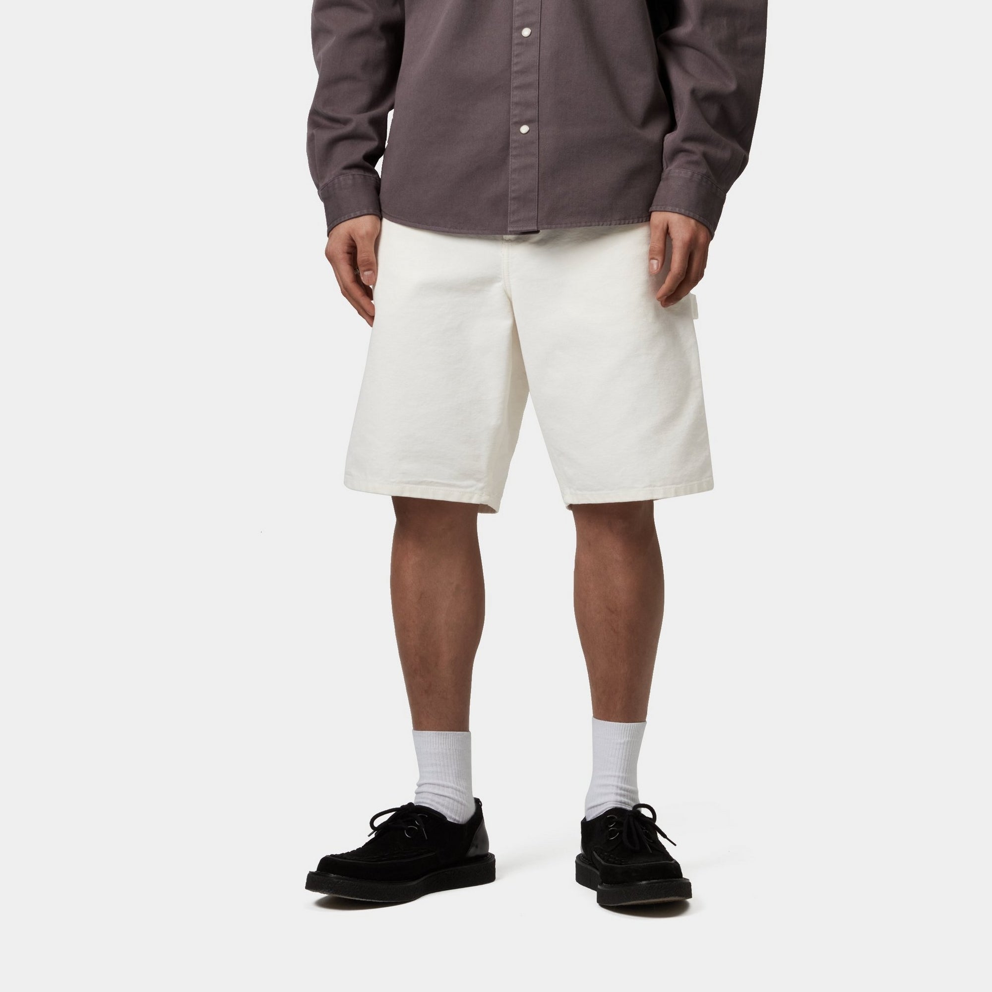 Single Knee Shorts for Men - Waxed & Rinsed Cotton Comfortable Workout Shorts | Perfect for Gym, Running, and Casual Wear