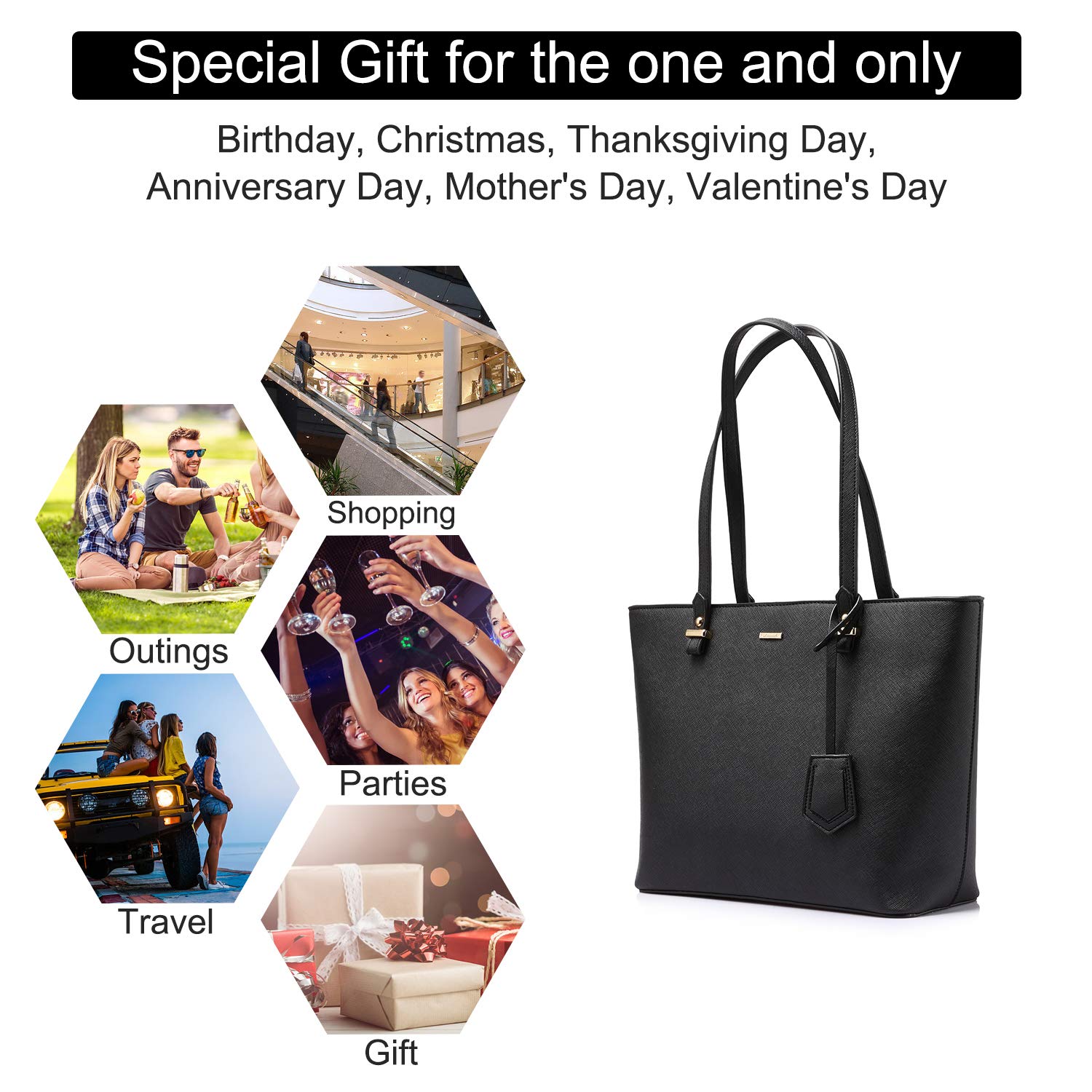 LOVEVOOK Women's Fashion Tote Shoulder Bag - Stylish Top Handle Satchel Purse for Work, Travel & Everyday Use