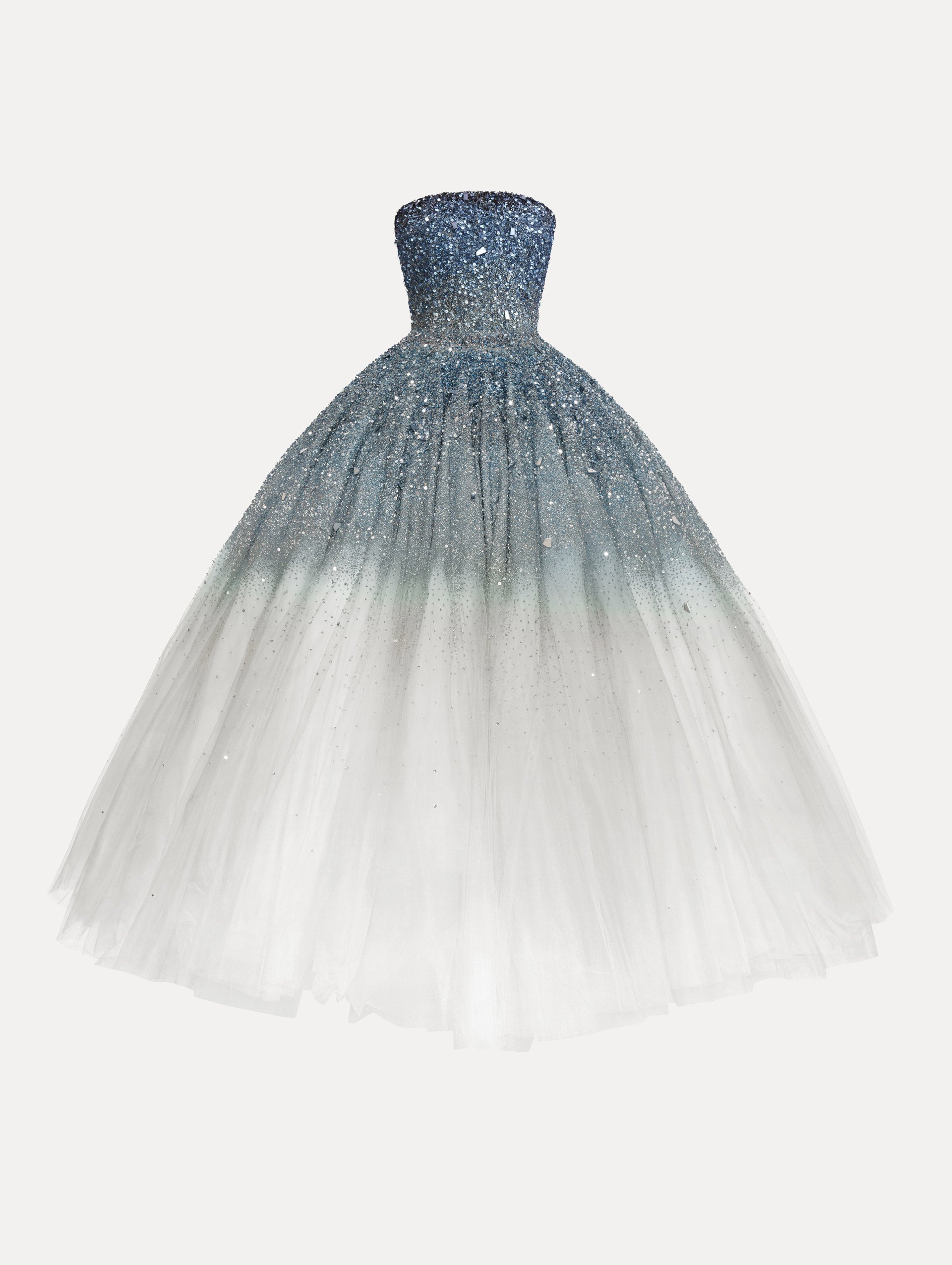 Ombré Sequin Embroidered Ball Gown - Elegant Prom Dress for Women | Perfect for Weddings, Galas & Special Occasions