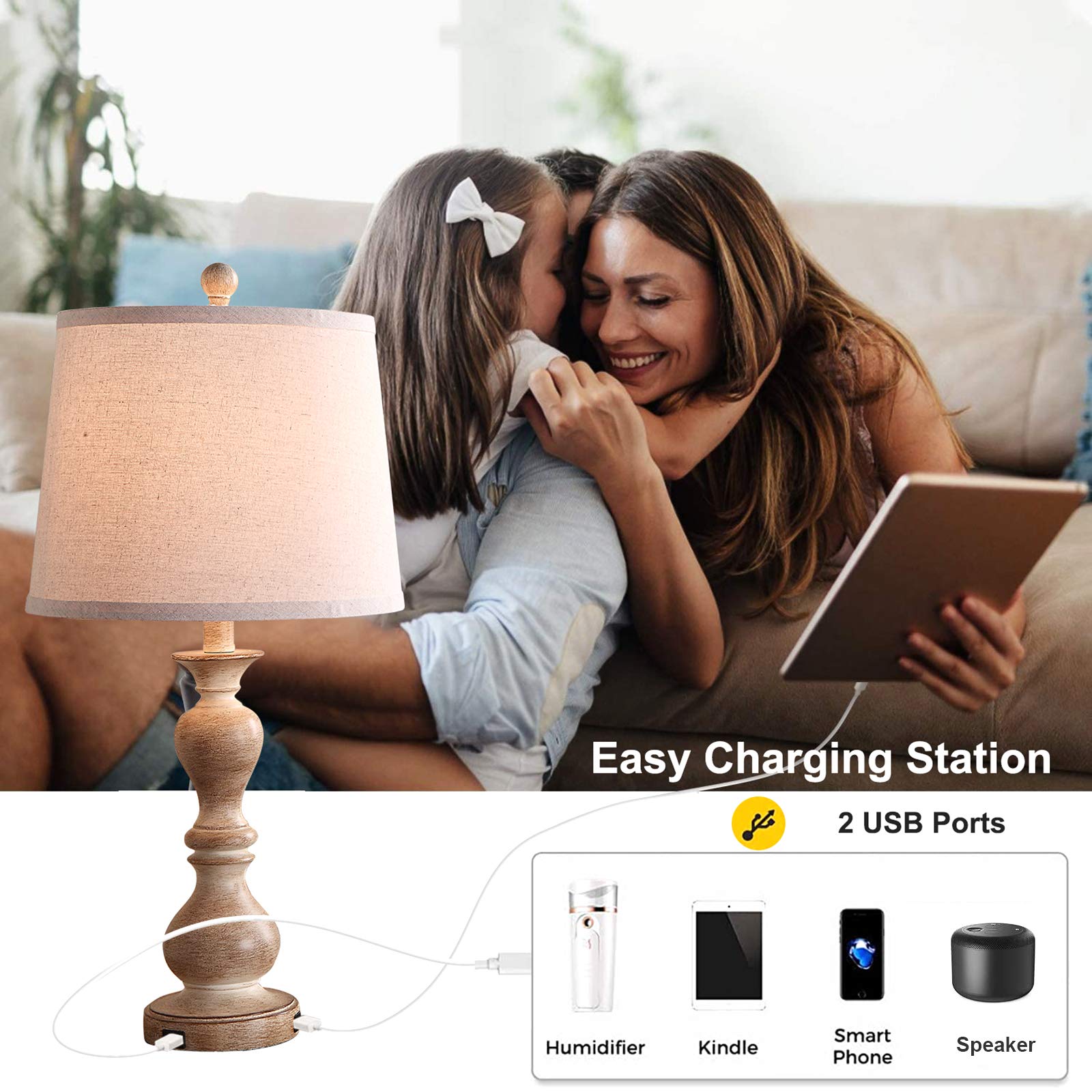 Dungoo Farmhouse Table Lamp Set of 2 - 26