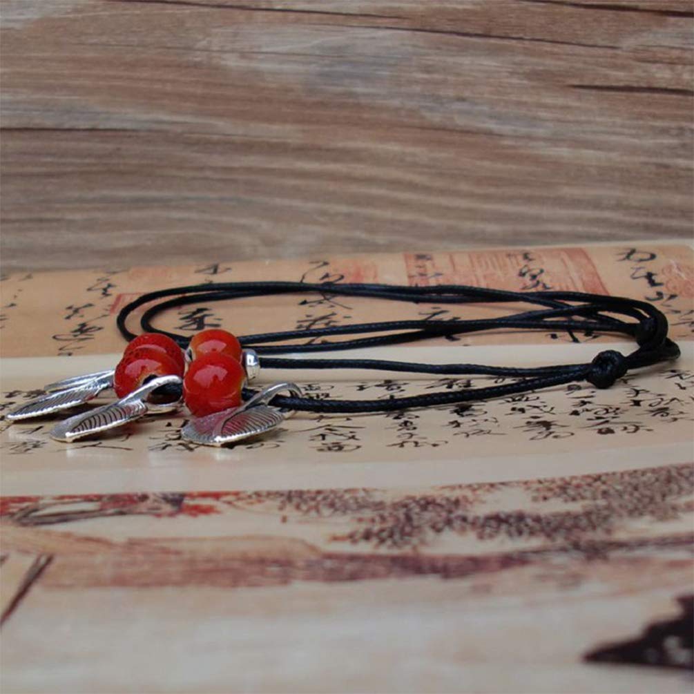 Boho Ceramic Pendant Necklace for Women - Elegant Clavicle Chain Choker with Sweater Chain - Perfect for Casual Outfits, Layering & Boho Fashion Accessories