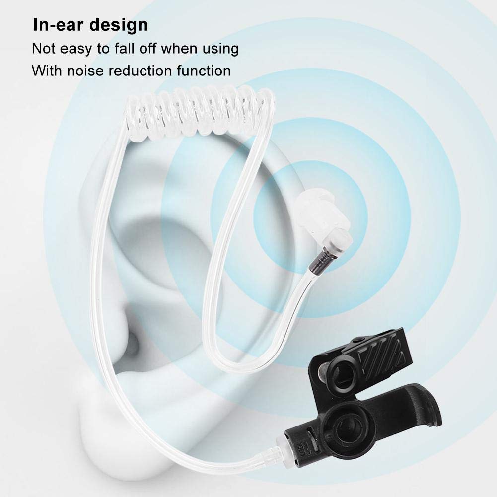 Waterproof IP54 PU In-Ear Surveillance Headset with Clear Acoustic Coil Tube - Compatible with ICOM IC-M33 M25 M34 Radios - Secure Communication for Marine, Security & Outdoor Activities