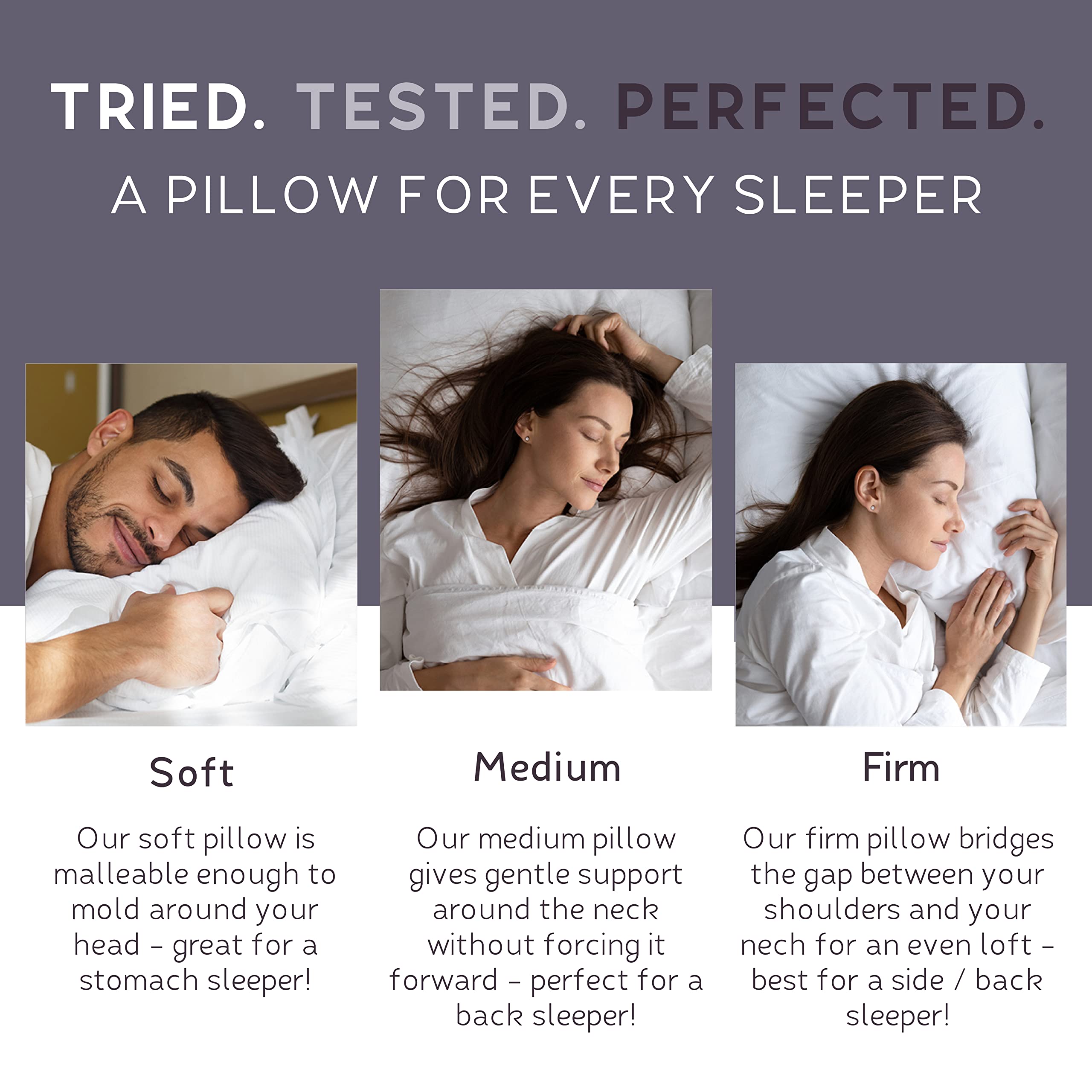 Premium 100% Canadian White Down Pillow - Luxury 800 Fill Power Bed Pillow for Back, Stomach & Side Sleepers - 500 Thread Count, Made in Canada, Firm Support (2 Pack) - Perfect for Hotels, Guest Rooms & Luxury Home Bedding