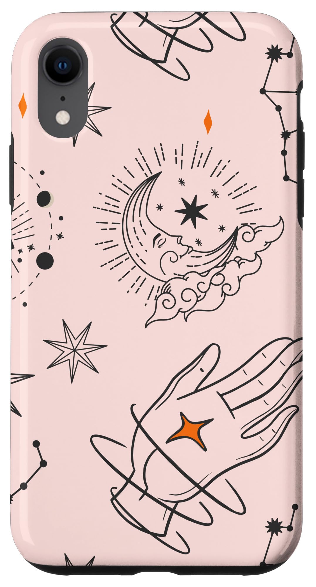 iPhone XR Astrology Mystical Pattern Misty Rose Phone Case - Protective Cover for Women & Men, Perfect for Daily Use, Travel & Gift Giving