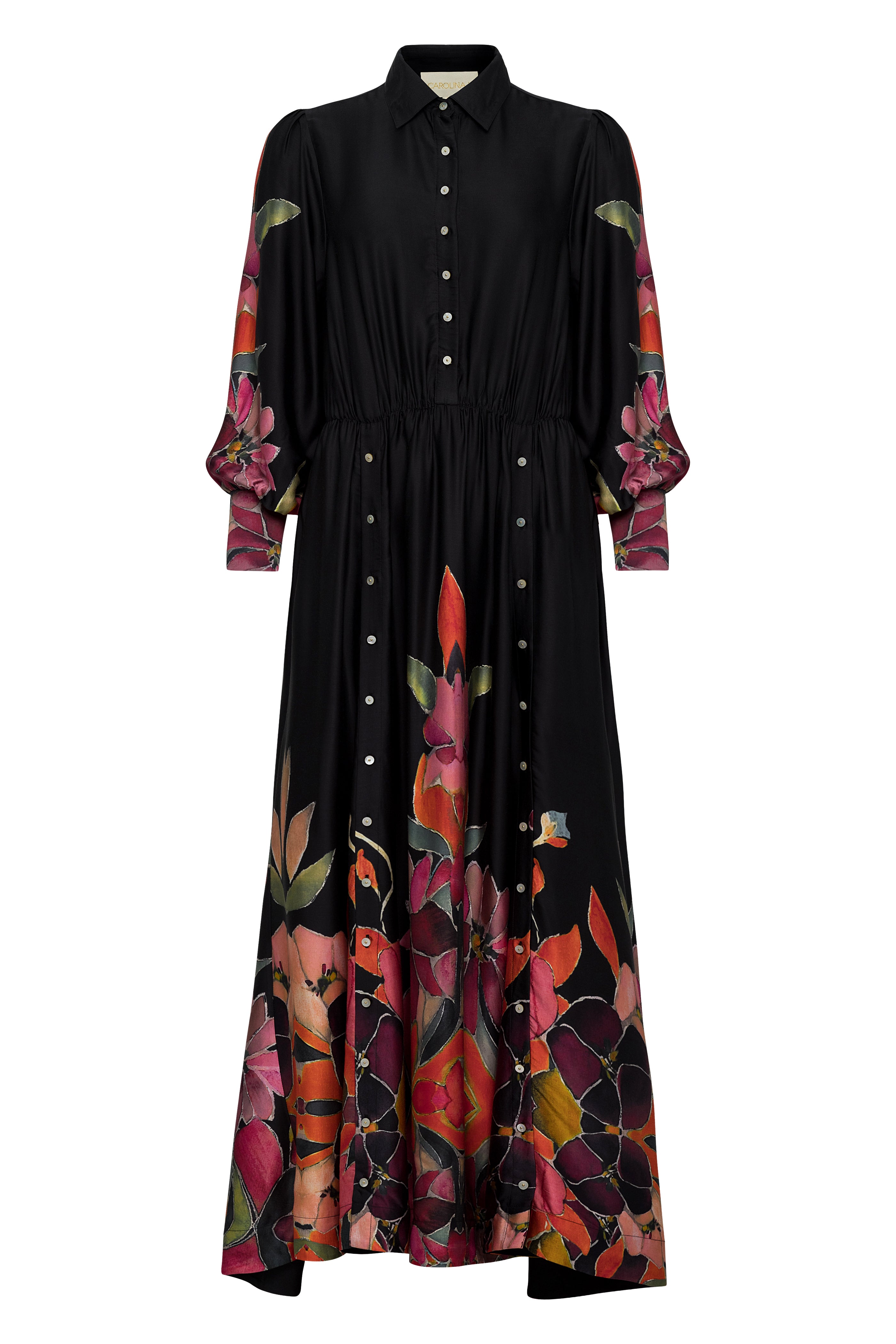 Eliseta Women's Floral Summer Dress - Elegant Short Sleeve A-Line Midi Dress for Casual Wear, Beach Vacation & Date Night