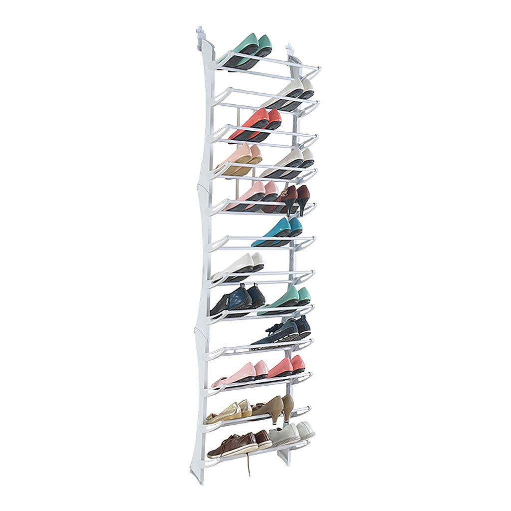 Wall-Mounted Foldable Shoe Rack - Detachable Shoe Storage Organizer with Anti-Rust & Anti-Slip Design (White, 58x19x189cm) - Perfect for Closet, Entryway & Small Space Organization