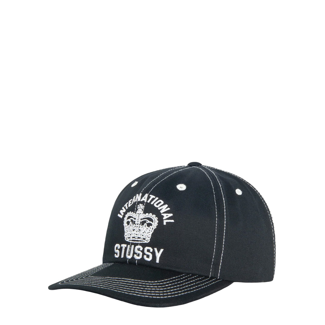 MID INTERNATIONAL Crown Strapback Cap - Adjustable Black Baseball Hat for Men & Women | Perfect for Outdoor Sports, Casual Wear & Fashion Accessories