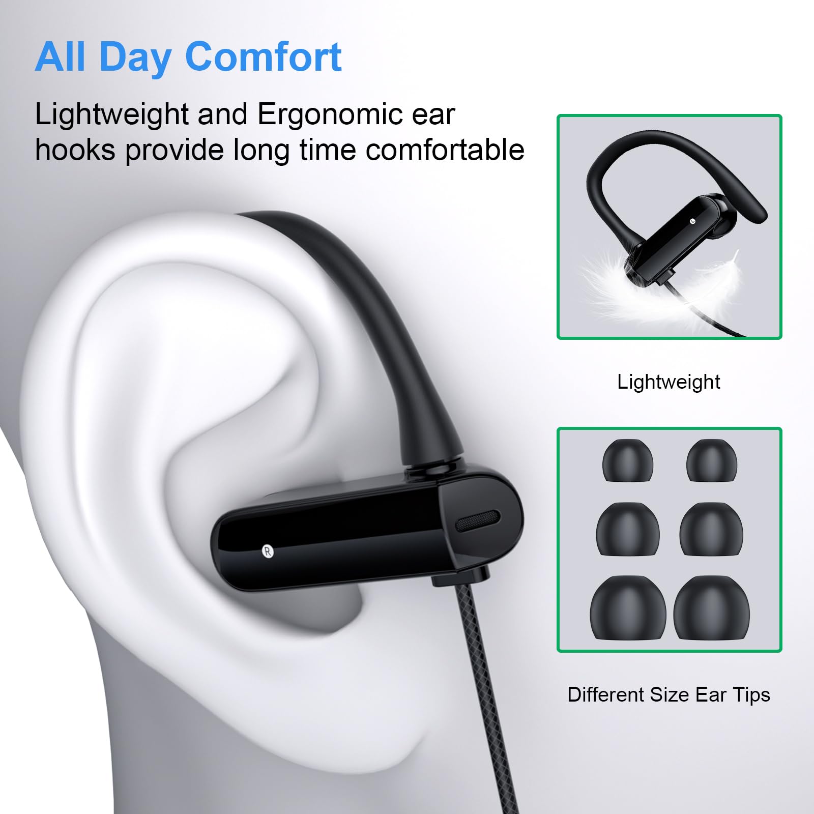 Noise Cancelling Wired Earbuds with Microphone - Over Ear Headphones for Students, 3.5mm In-Ear Headset Compatible with iPhone, Samsung, iPad, iPod, MP3, Laptop & Android Phones - Perfect for Online Classes, Gaming & Music Listening