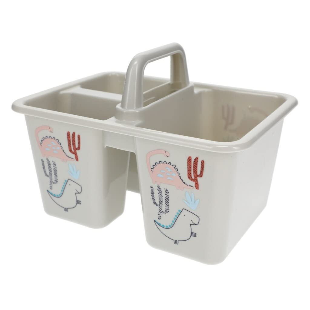 COT Small Pastel Colors Printed Craft Caddies - Classroom Caddy Organizer for School Supplies, Art Teachers, Pre-k to 12 - Multipurpose Storage Bins with Handle for Kids Rooms, Office & Homeschool (Set of 4, 6.5x4.8x4.7 in)