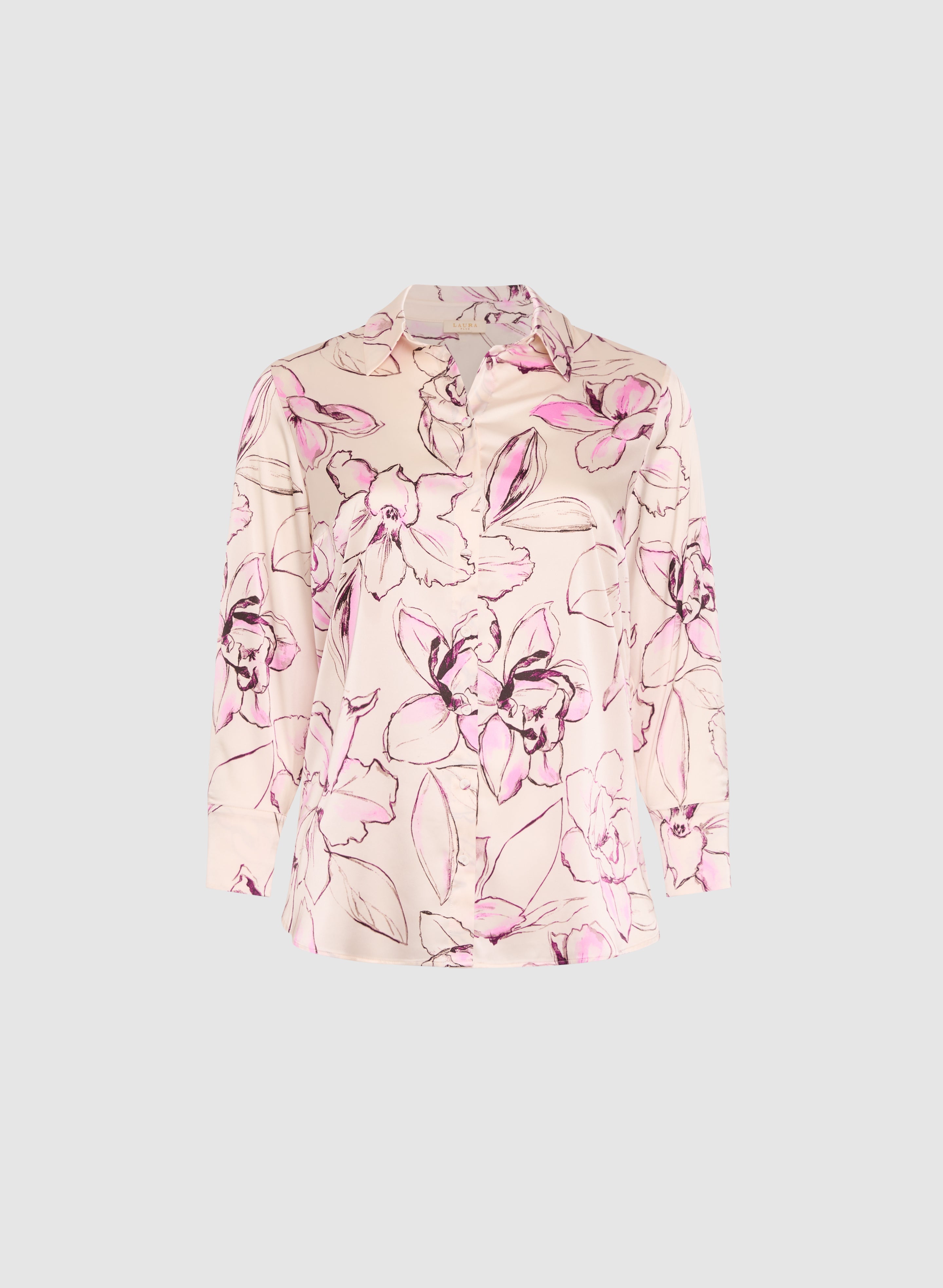 Floral Button Down Blouse for Women - Elegant Floral Print Long Sleeve Shirt - Perfect for Office, Date Night & Spring Outfits
