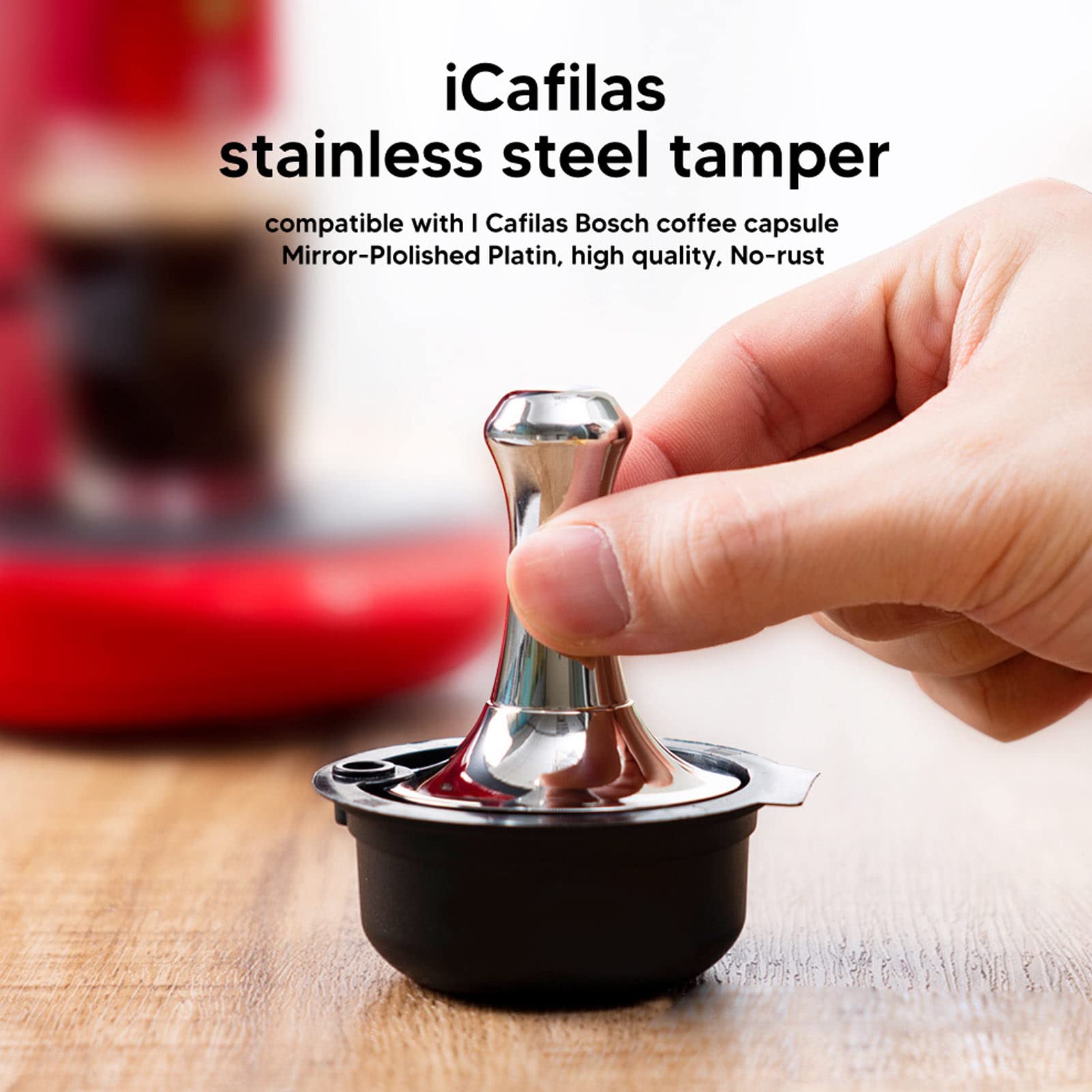 51mm Stainless Steel Coffee Tamper with Ergonomic Handle - Professional Coffee Leveler Tool for Espresso Machines | Perfect for Home Baristas & Coffee Shops