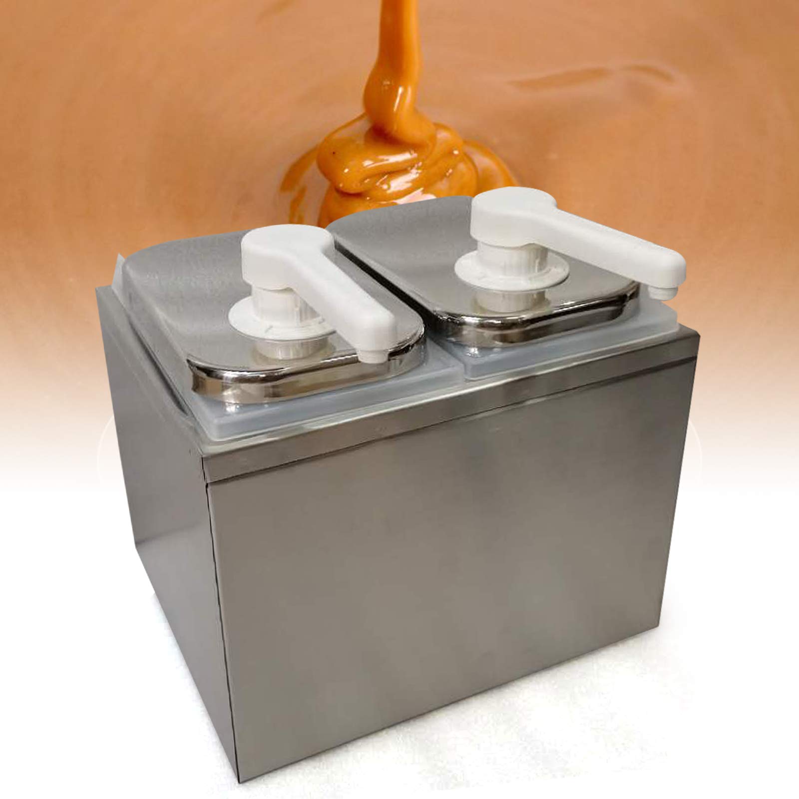 Stainless Steel Sauce Pump Dispenser for Ketchup, Salad & Jam - 2 Head