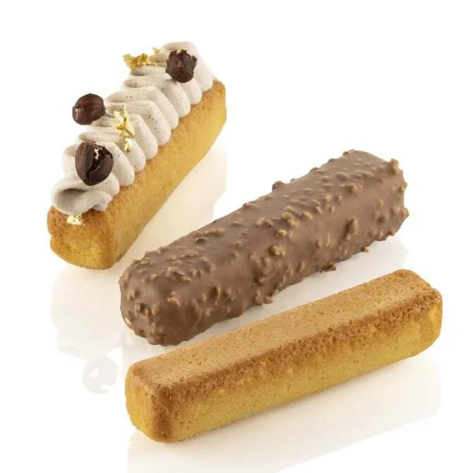 Premium Stripe Eclair Silicone Baking Mold - Non-Stick, Flexible & Reusable for Perfect French Pastries | Ideal for Home Bakers, Dessert Shops & Party Treats