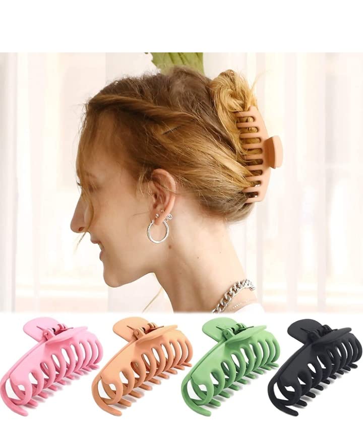 Chema 3-Piece Large Hair Claw Clips for Women - Non-Slip Matte Finish Strong Hold Banana Hair Clips for Thick & Thin Hair - Perfect for Ponytails, Buns & Everyday Hairstyles