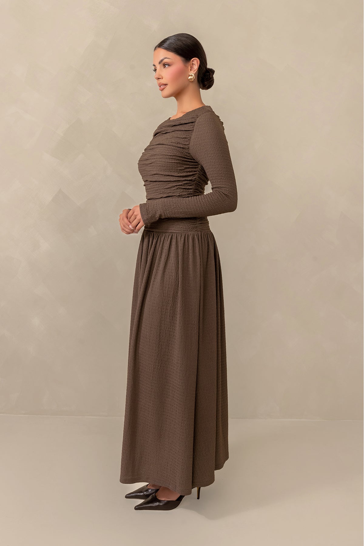 Juliette Everyday Drop Waist Maxi Dress - Brown | Flowy Casual Summer Dress for Women | Perfect for Beach, Vacation & Date Nights