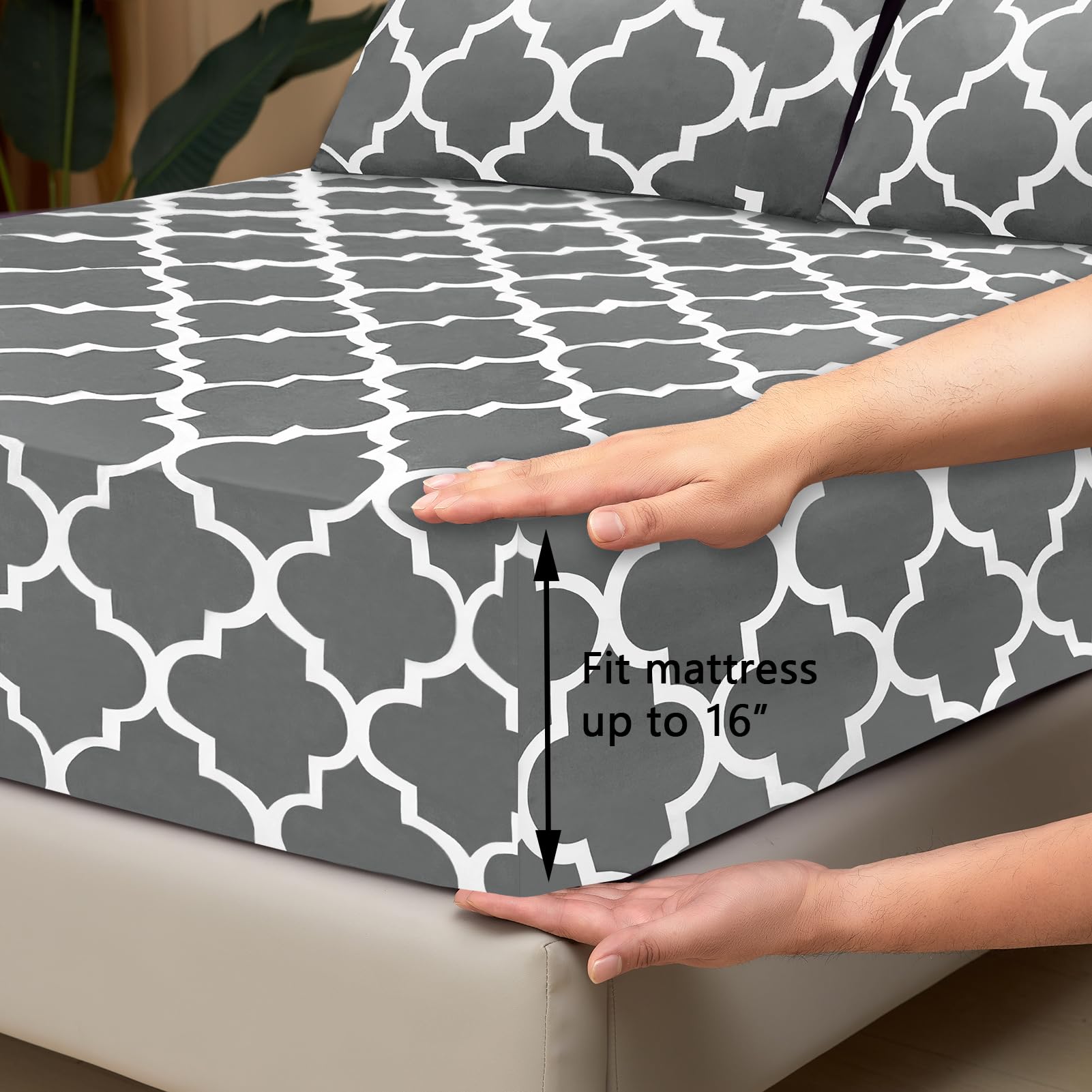 Mejoroom Queen Bed Sheet Set - Ultra Soft Brushed Microfiber 1800 Thread Count Sheets with 16