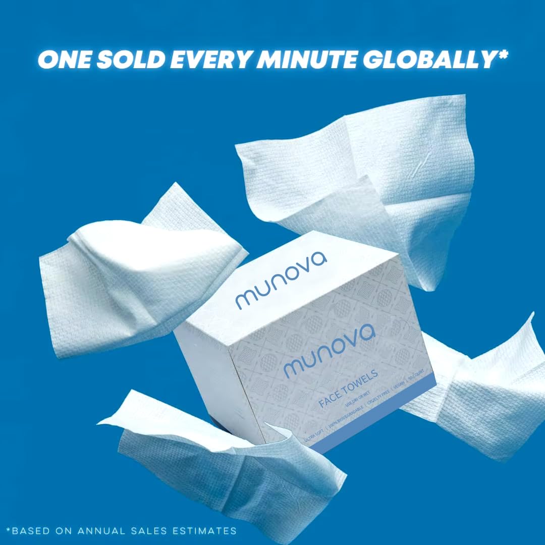 Soft & Gentle Disposable Face Towels - 100% Biodegradable, Hypoallergenic for Sensitive Skin | Perfect for Travel, Gym, Spa & Daily Skincare Routine