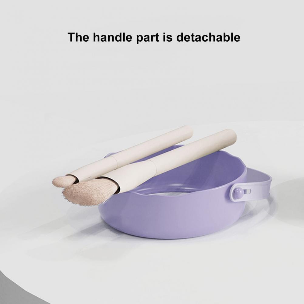 3 in 1 Makeup Brush Cleaner Set - Silicone Cleaning Sponge & Drying Rack for Cosmetics Brushes (Light Purple) | Perfect for Salon, Home & Travel Makeup Organization