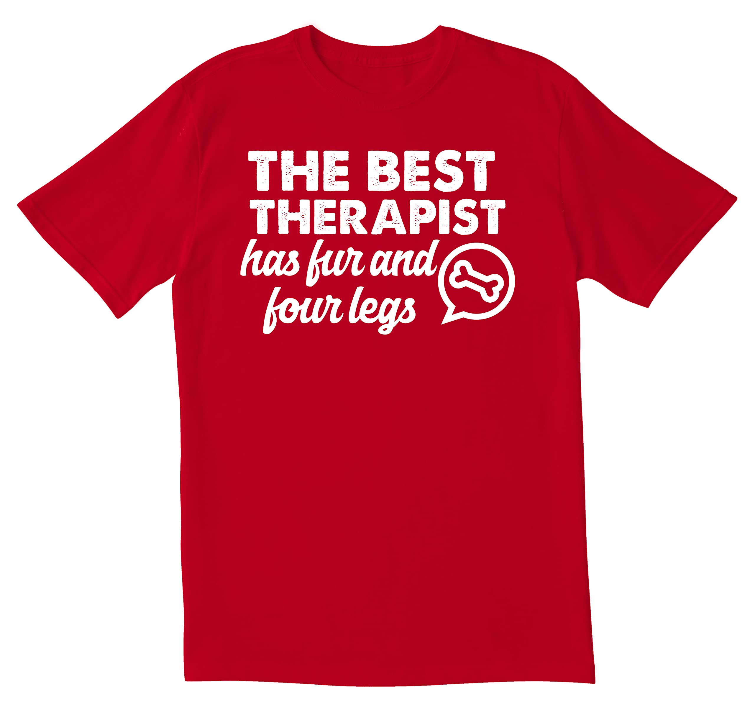 Funny Sarcastic Men's T-Shirt - 'The Best Therapist Has Fur & Four Legs' Novelty Dog Lover Tee | Perfect Gift for Pet Owners & Animal Lovers