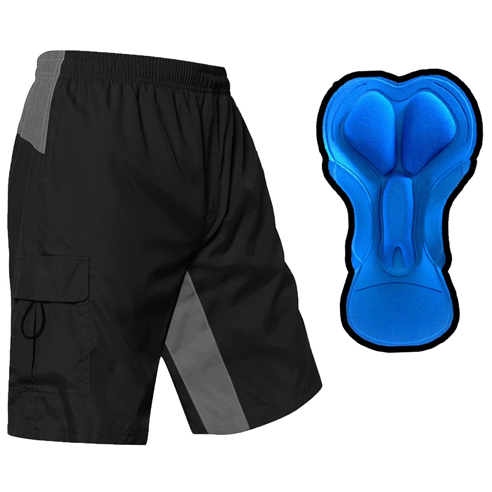 EZRUN Men's 3D Padded Mountain Bike Shorts - Lightweight MTB Cycling Shorts for Men with Breathable Fabric & Comfortable Fit - Perfect for Mountain Biking, Road Cycling & Outdoor Sports