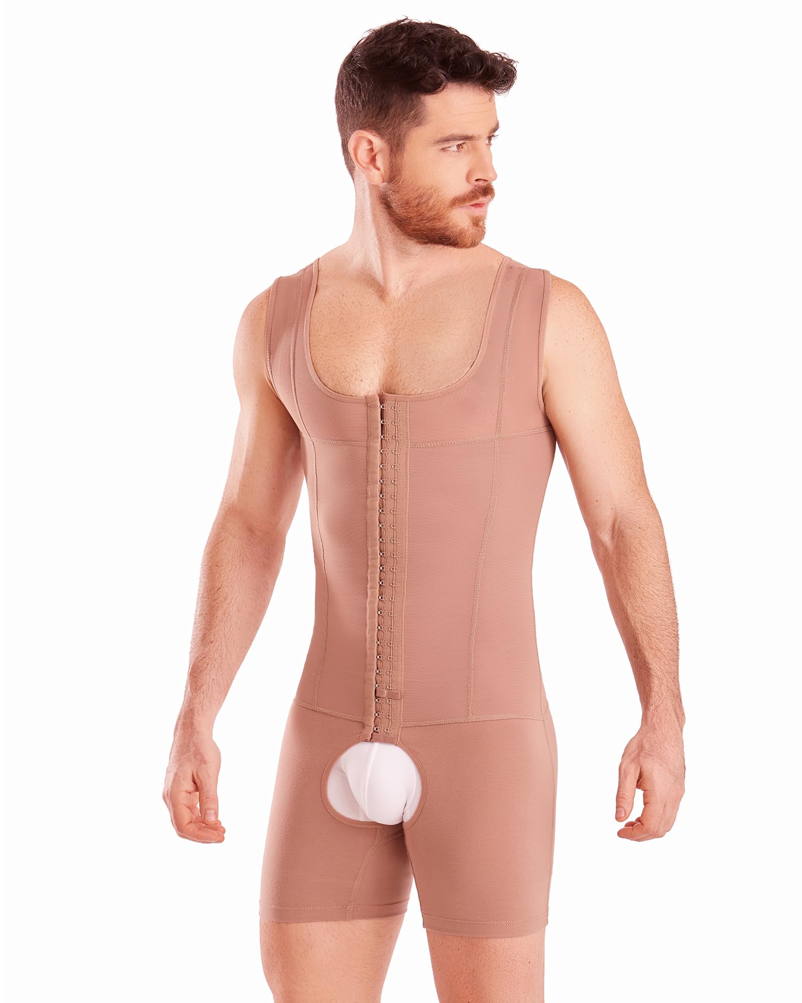 SHAPE CONCEPT Men's Shapewear 361 - Colombian Faja for Men with Stomach Compression, Hooks & Abdomen Control - Perfect for Post-Surgery, Weight Loss & Body Shaping
