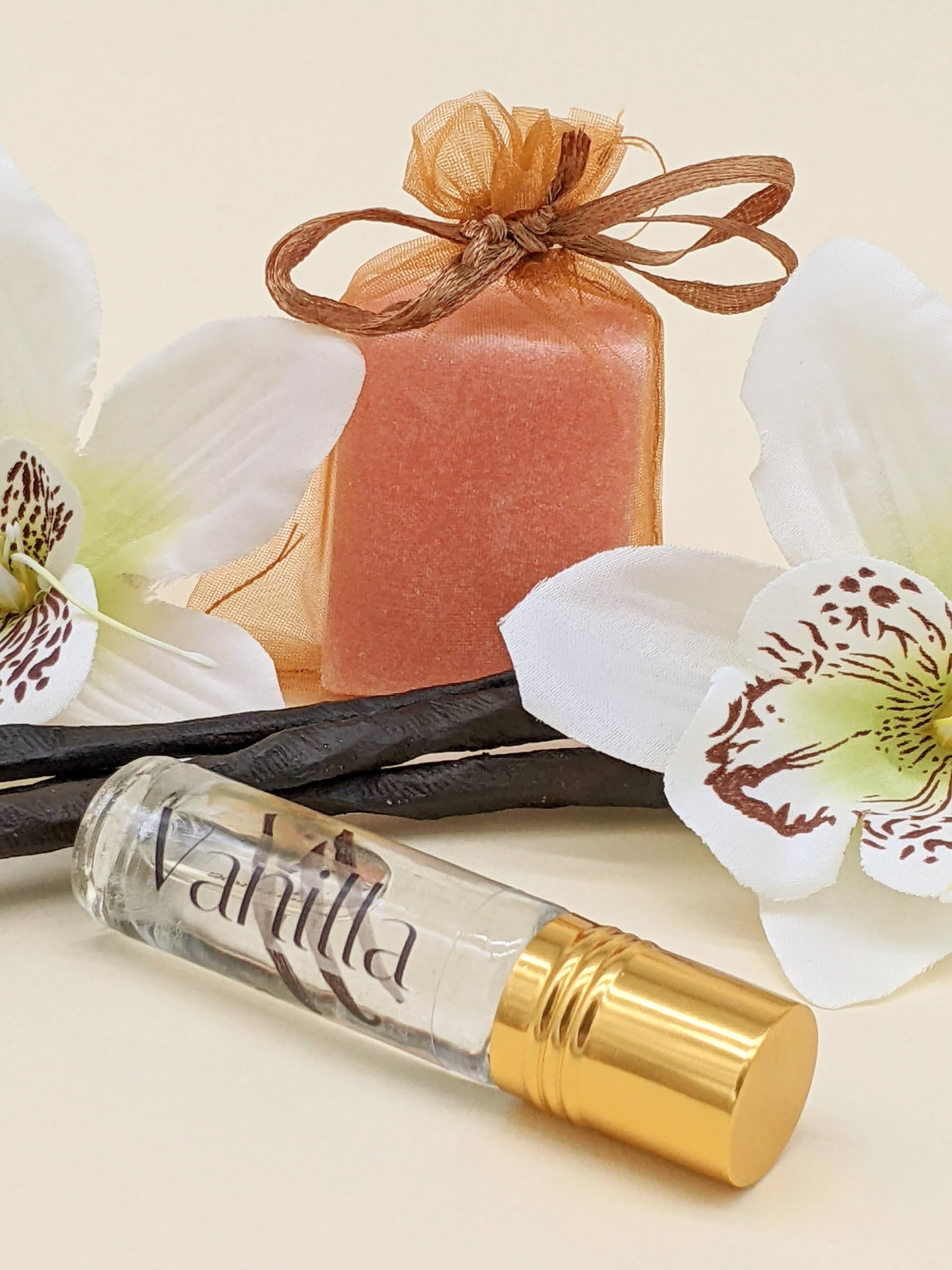 EQUAL EARTH Vanilla Perfume Gift Set - 100% Vegan & Natural Roll-On & Solid Perfume - Moroccan Vanilla Blossom Fragrance Oil | Perfect for Travel, Daily Wear & Gifting