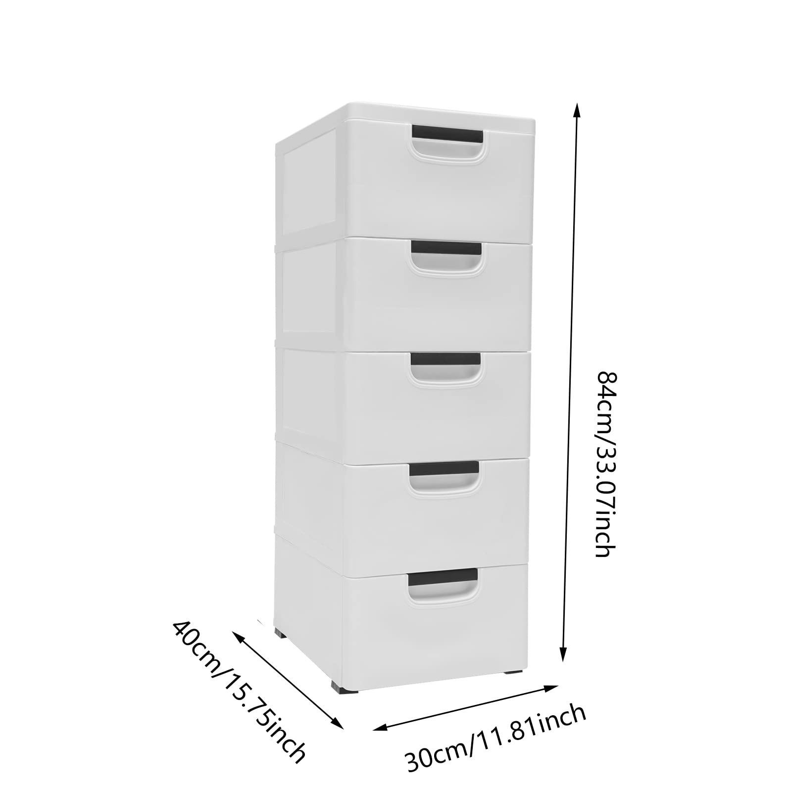 LOYALHEARTDY 5-Drawer Plastic Storage Dresser with Wheels - White Organizer Cabinet for Toys, Snacks, Clothes | Perfect for Bedroom, Living Room, Playroom & Kids Room Organization