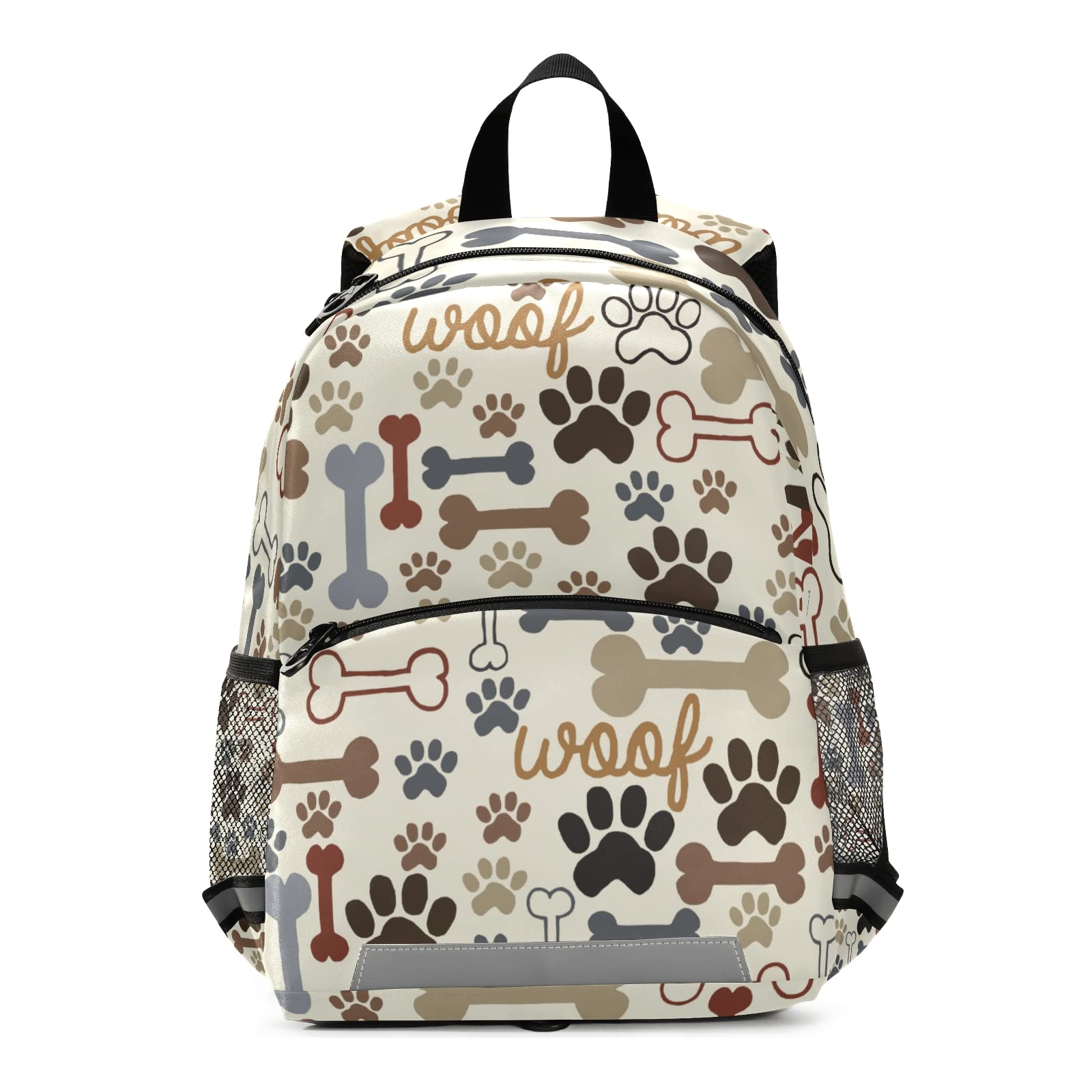 Adorable Toddler Backpack with Safety Leash - Dog Bone & Paw Design Kids Preschool Backpack with Adjustable Chest Strap for Boys & Girls | Anti-Loss Daycare, Kindergarten & Travel Backpack for Little Kids | Perfect for School, Outings & Family Trips