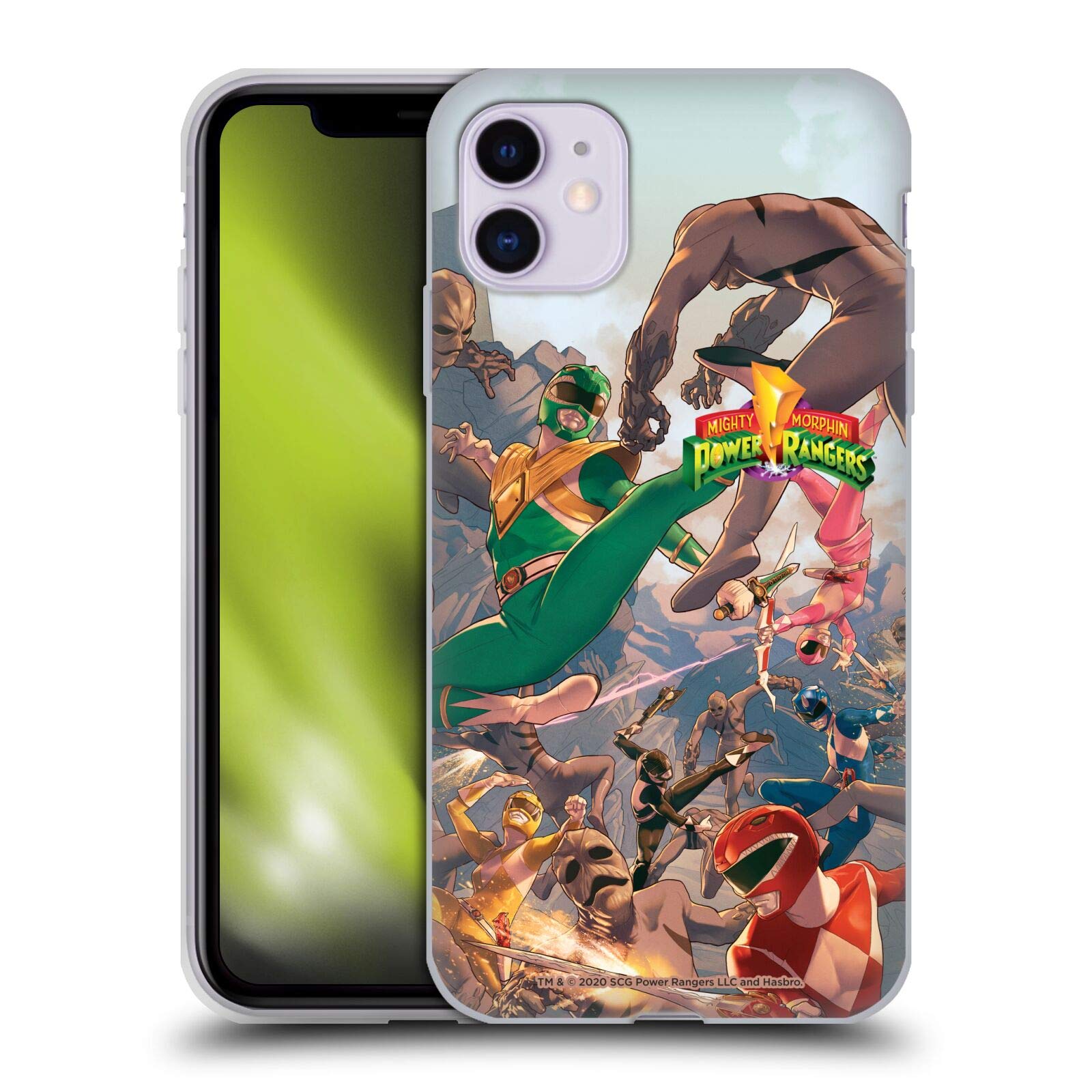 Head Case Designs 官方授权 Power Rangers #1 复古漫画艺术软胶手机壳 - 兼容 Apple iPhone 11，适合日常使用和收藏展示