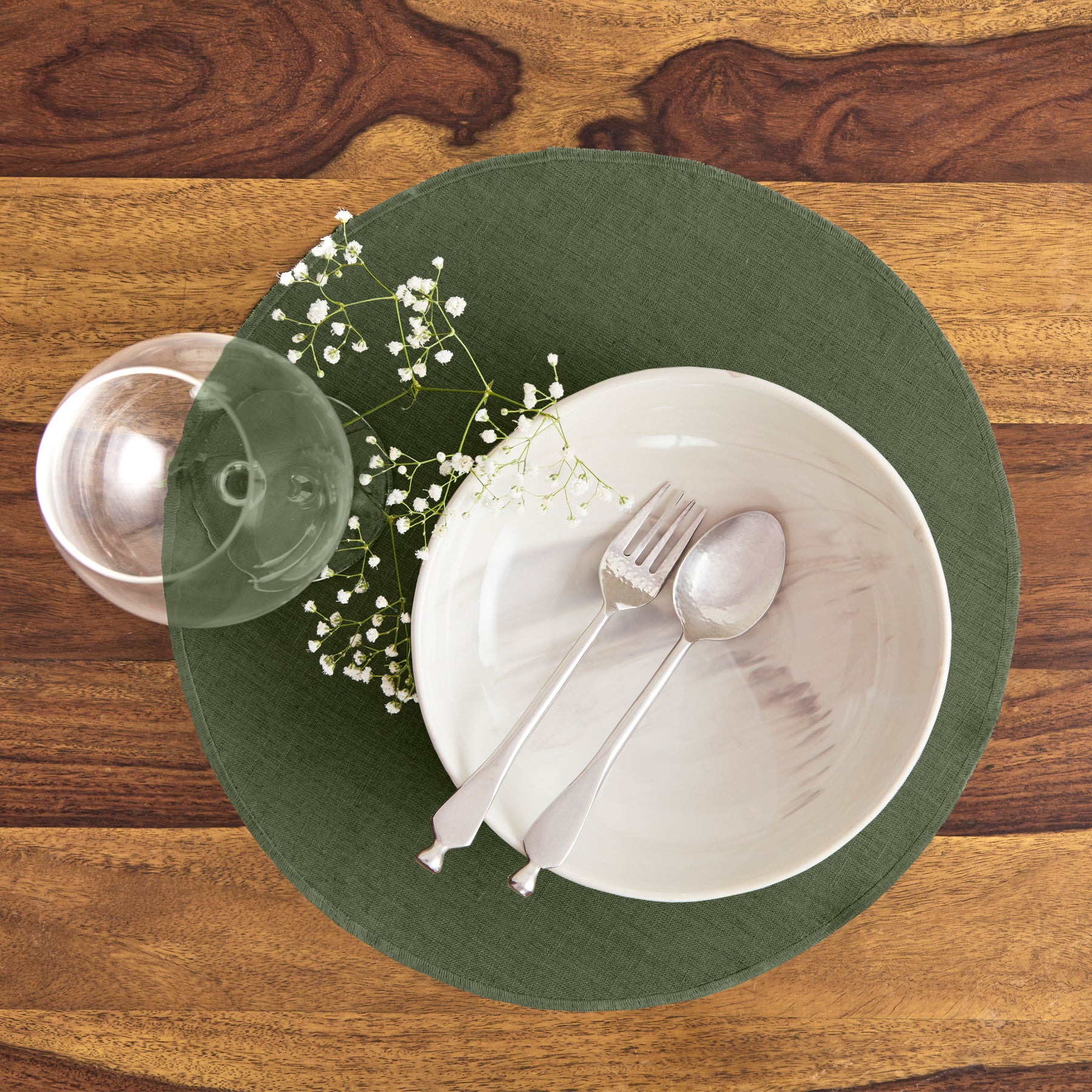 Premium Round Placemats Set of 4 - Non-Slip Heat Resistant Table Mats for Dining & Decor - Perfect for Dinner Parties, Holidays & Everyday Use