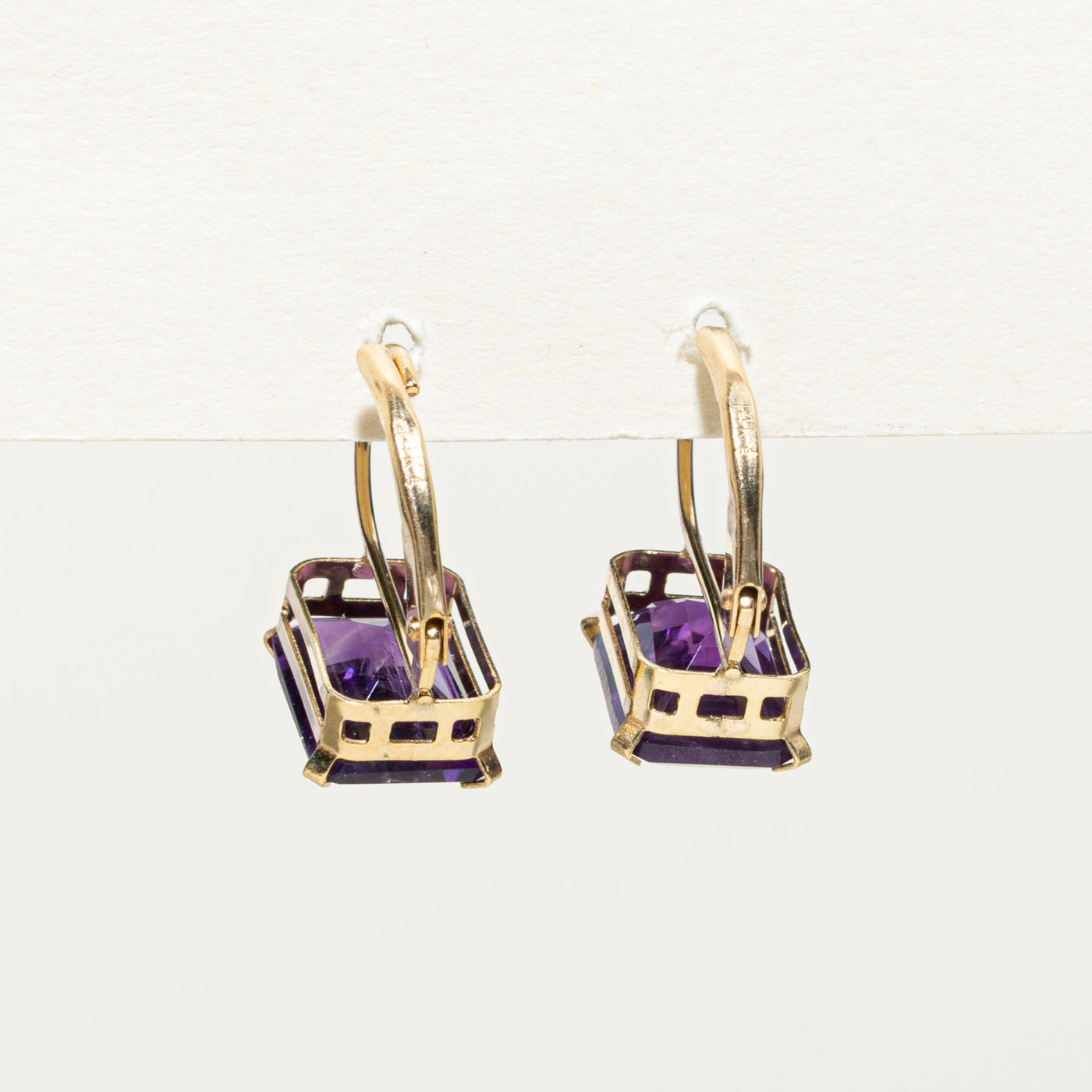 14K Gold Amethyst Drop Earrings for Women - 4.00ctw Genuine Gemstone Dangle Earrings - Elegant Jewelry Gift for Birthday, Anniversary & Special Occasions