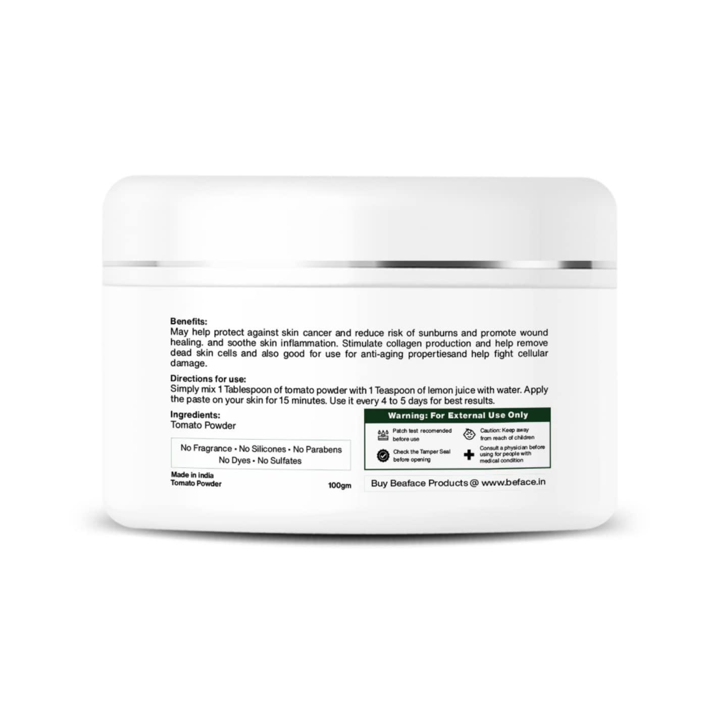 Beaface Combo Pack - 100g Potato Powder for Dark Spots & 100g Tomato Facial Powder for Dead Skin Removal - Brightening & Exfoliating Skincare Duo for Glowing Skin at Home