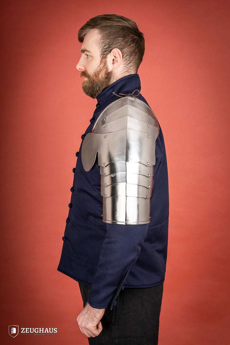 1400-1450 Polished Pauldrons 1.6mm - Medieval Armor Shoulder Guards for LARP, Cosplay & Renaissance Fairs