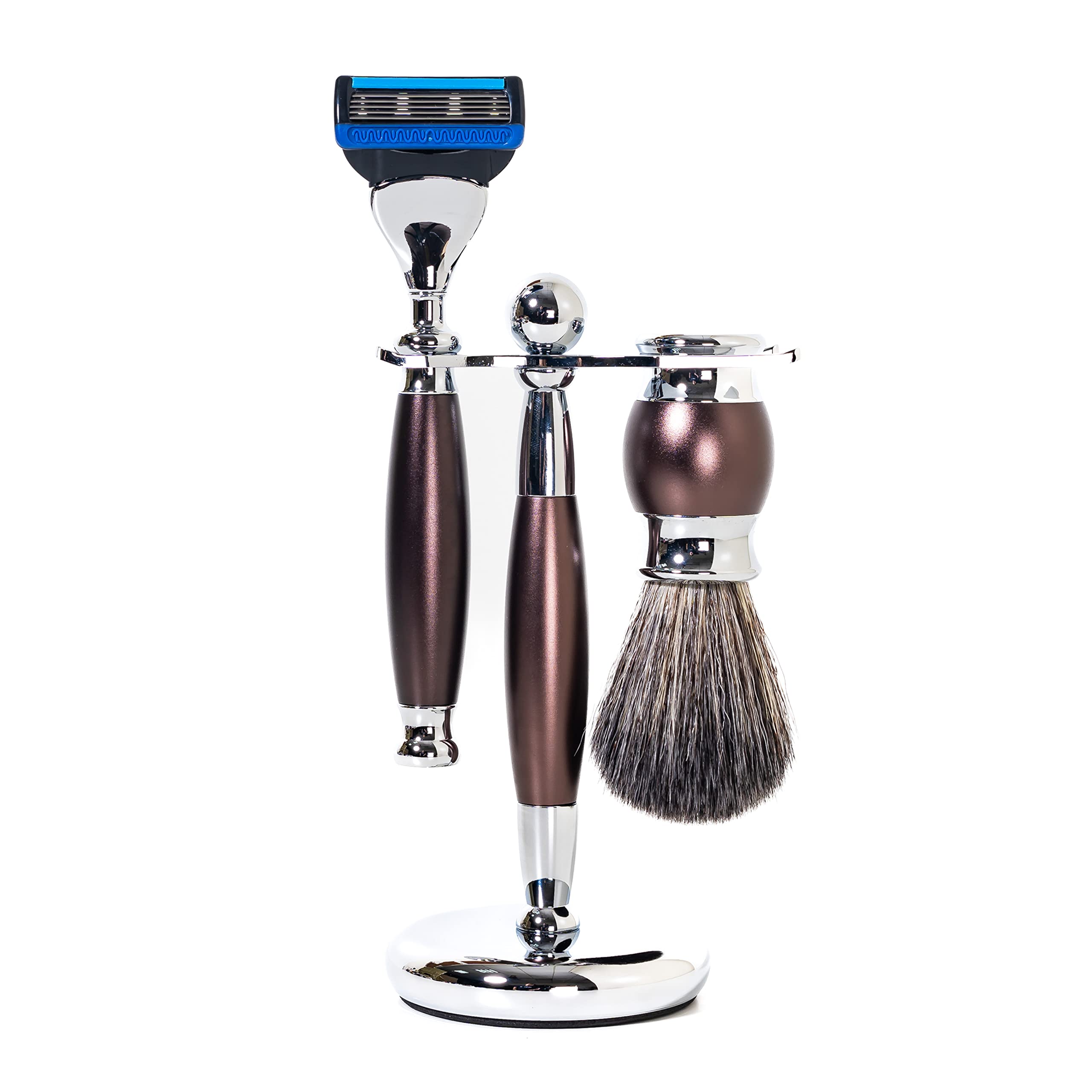 Premium 5-Blade Safety Razor Set for Men - 4-Piece Luxury Grooming Kit with Alloy Handle - Perfect Gentleman's Shaving Gift Set - Ideal for Daily Use, Travel & Special Occasions
