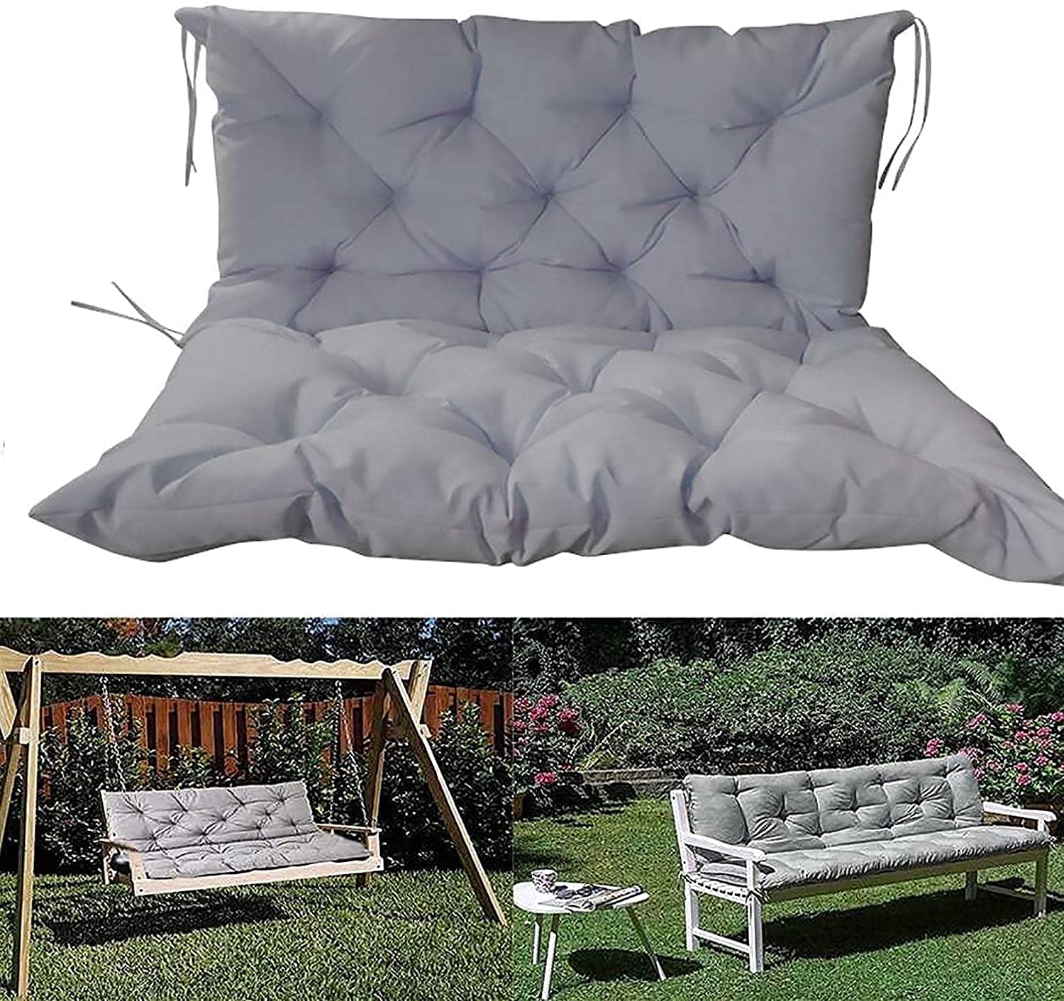 Waterproof Outdoor Bench Cushion with Backrest - Replacement Seat Pad for Garden, Patio, Deck, and Indoor Furniture - Perfect for Relaxing in Your Backyard or Living Room