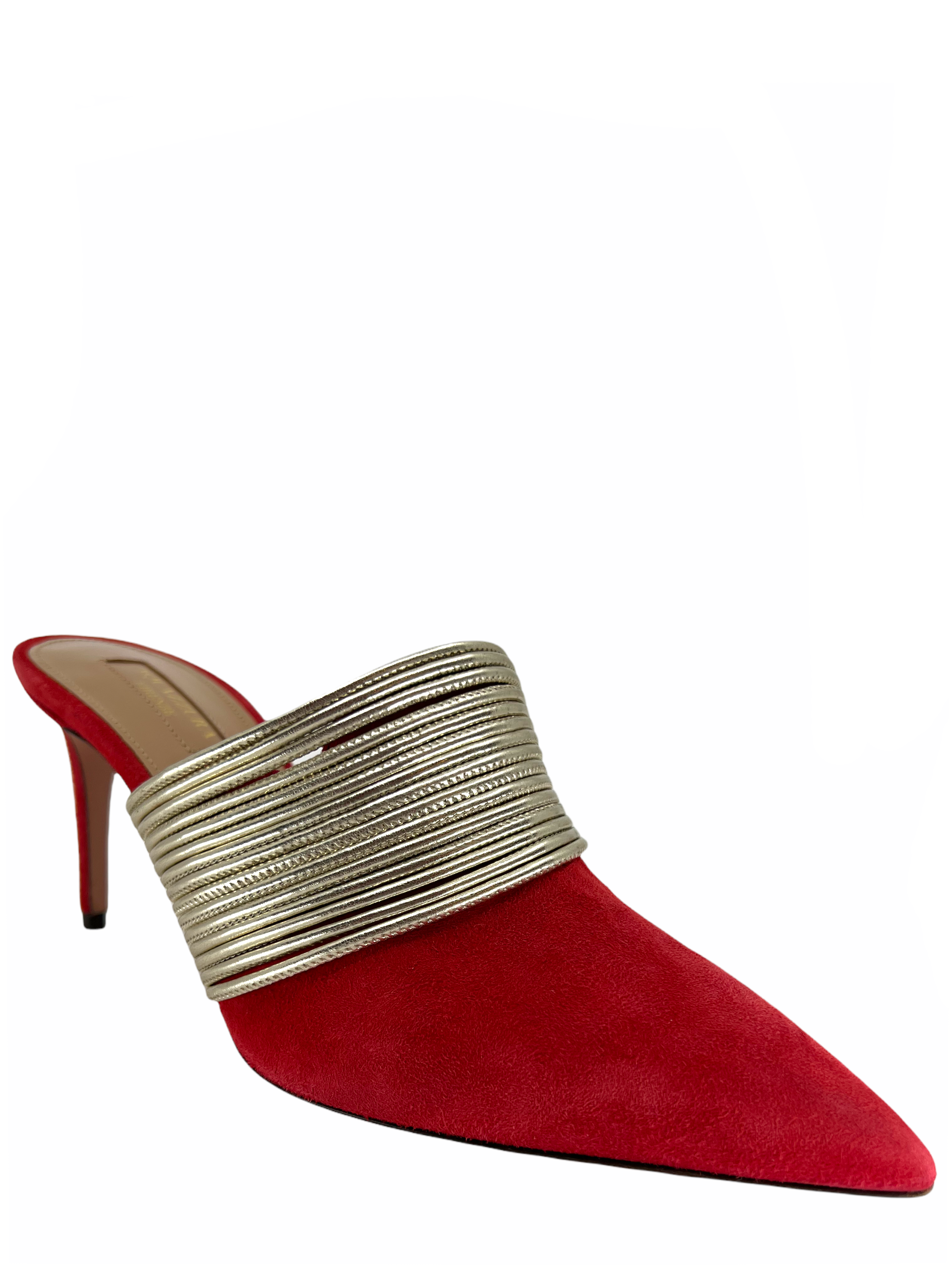 Aquazzura Rendez Vous Goldtone Multi Strand Heels - Women's Size 7.5 Luxury High Heels for Parties, Weddings & Special Occasions