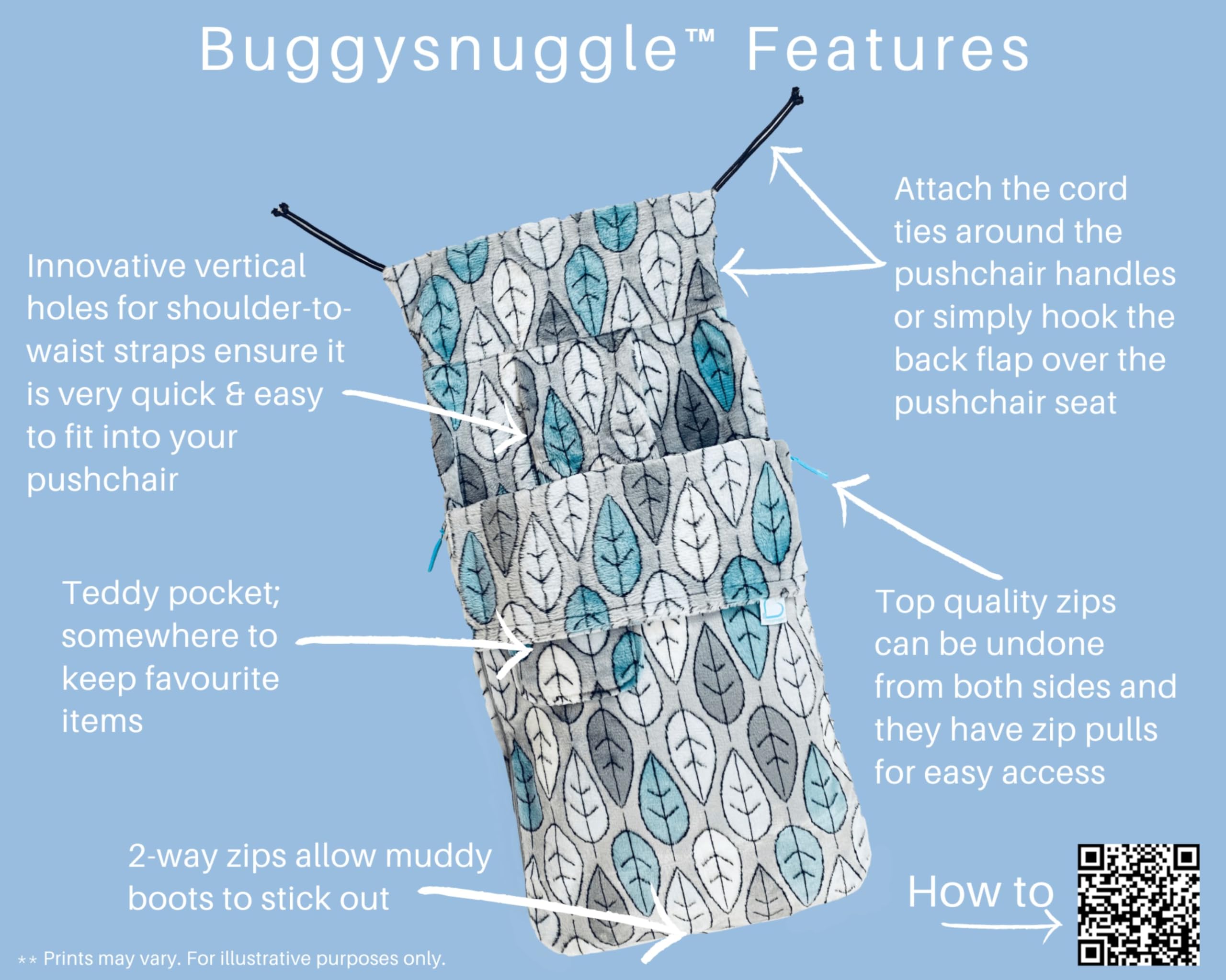 Buggysnuggle Universal Baby Stroller Footmuff - 2-in-1 Fleece Bunting Bag & Seat Liner for Infant Car Seat & Pushchair - Keep Baby Warm & Dry in Winter - Perfect for Strolls, Shopping & Outdoor Adventures